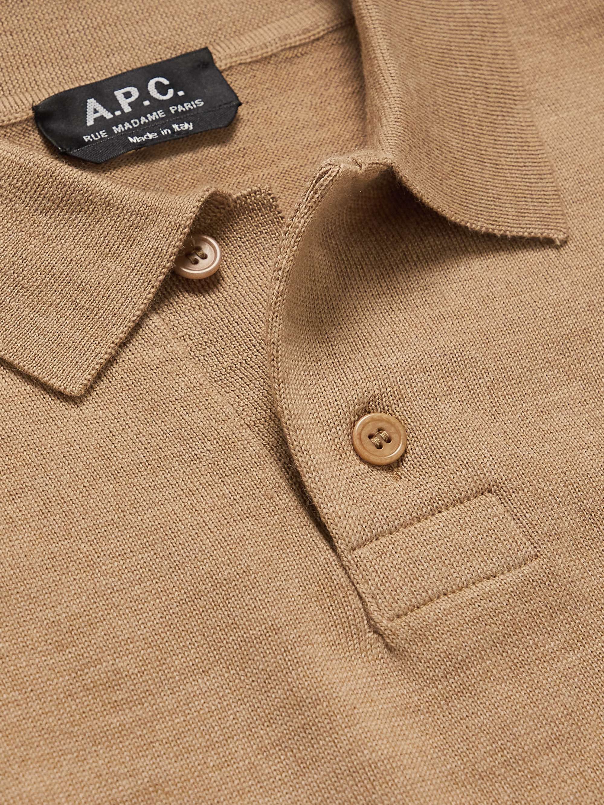 A.P.C. Jerry Merino Wool Polo Shirt
