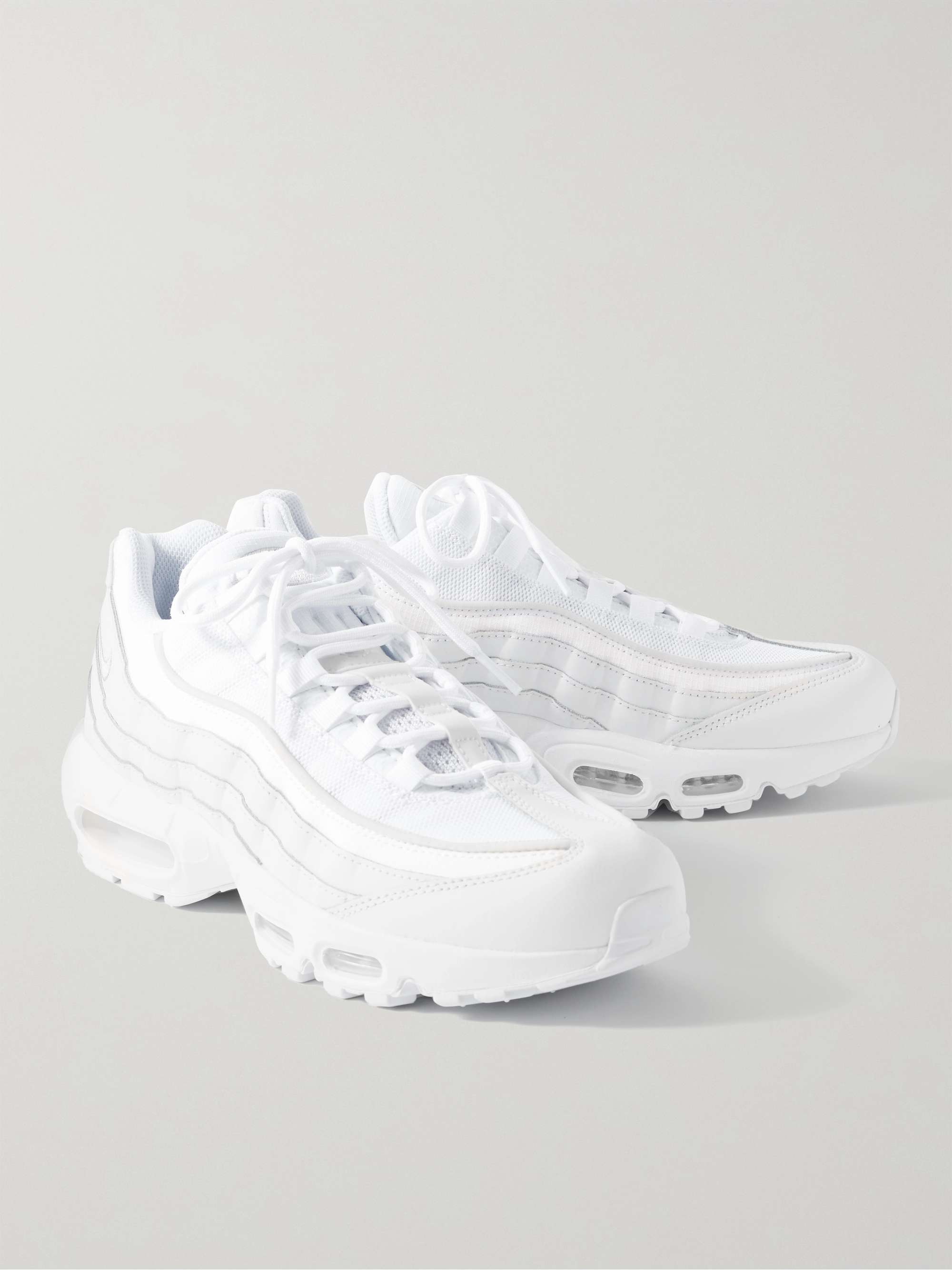 NIKE Air Max 95 Essential Leather and Suede-Trimmed Mesh Sneakers for Men | MR