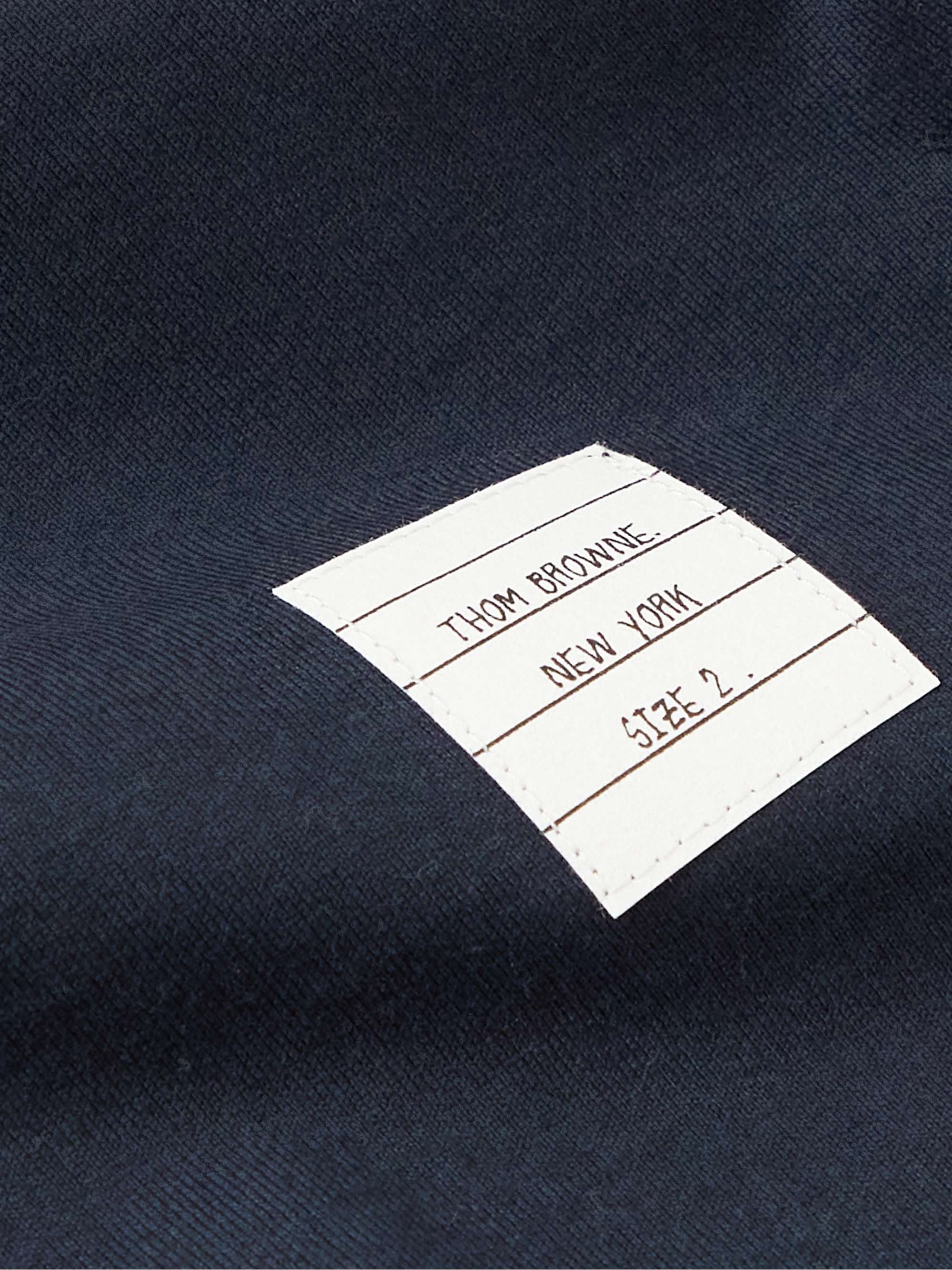THOM BROWNE Slim-Fit Grosgrain-Trimmed Cotton-Jersey T-Shirt