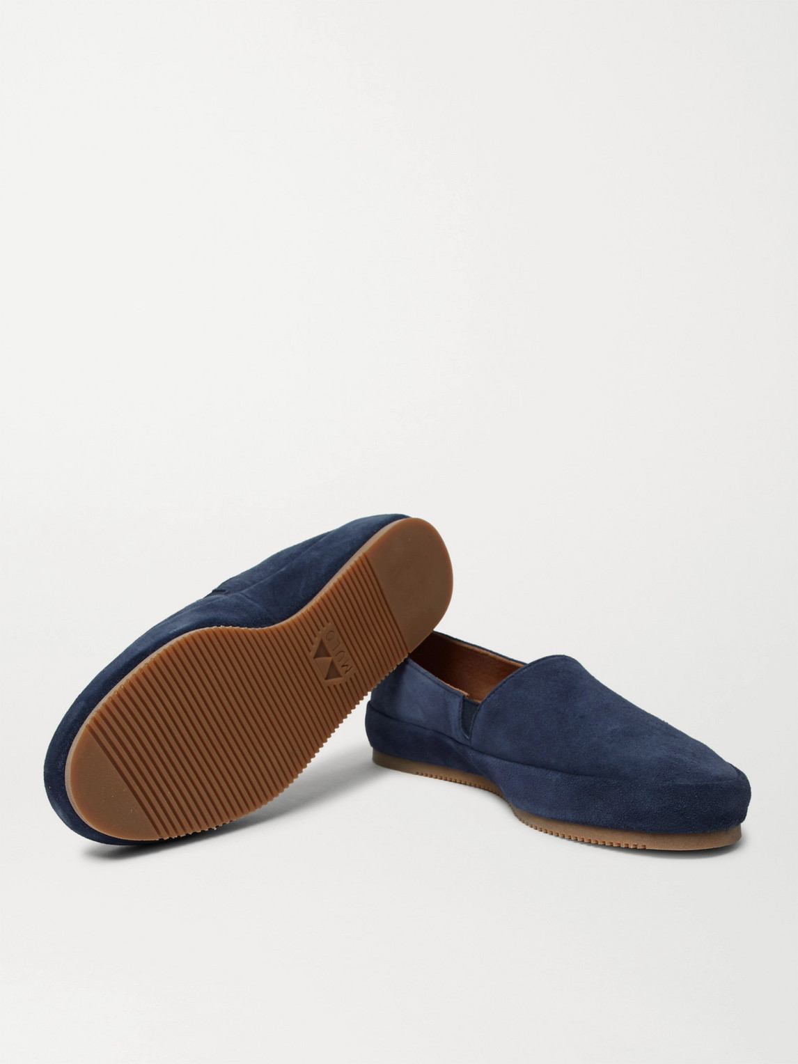 Shop Mulo Suede Loafers In Blue