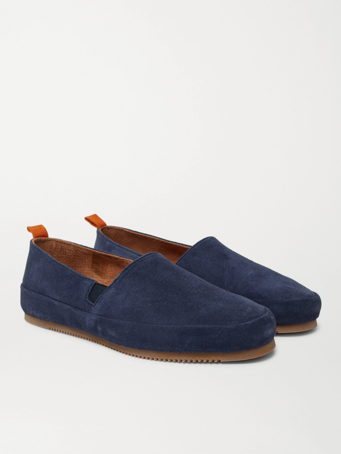 Shop Mulo Suede Loafers In Blue