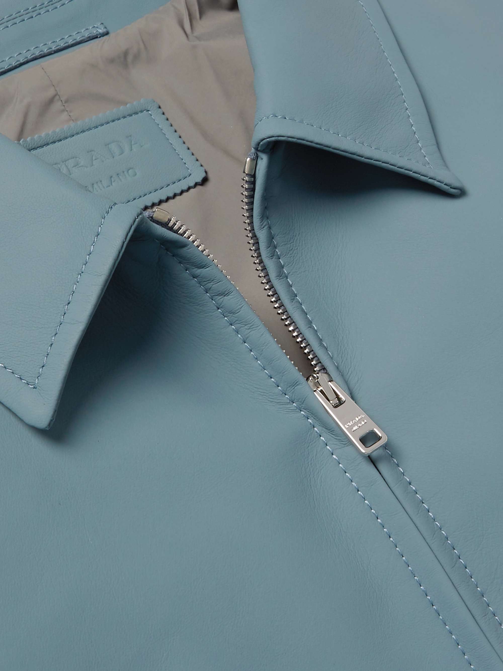 PRADA Matte-Leather Blouson Jacket