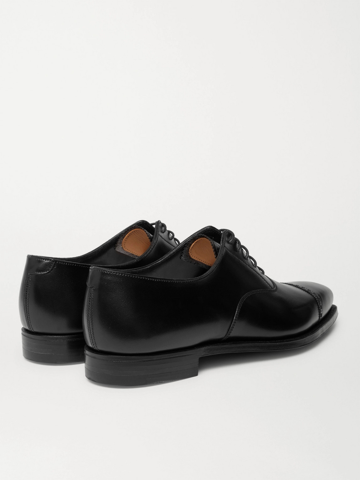 Shop George Cleverley Charles Cap-toe Leather Oxford Shoes In Black