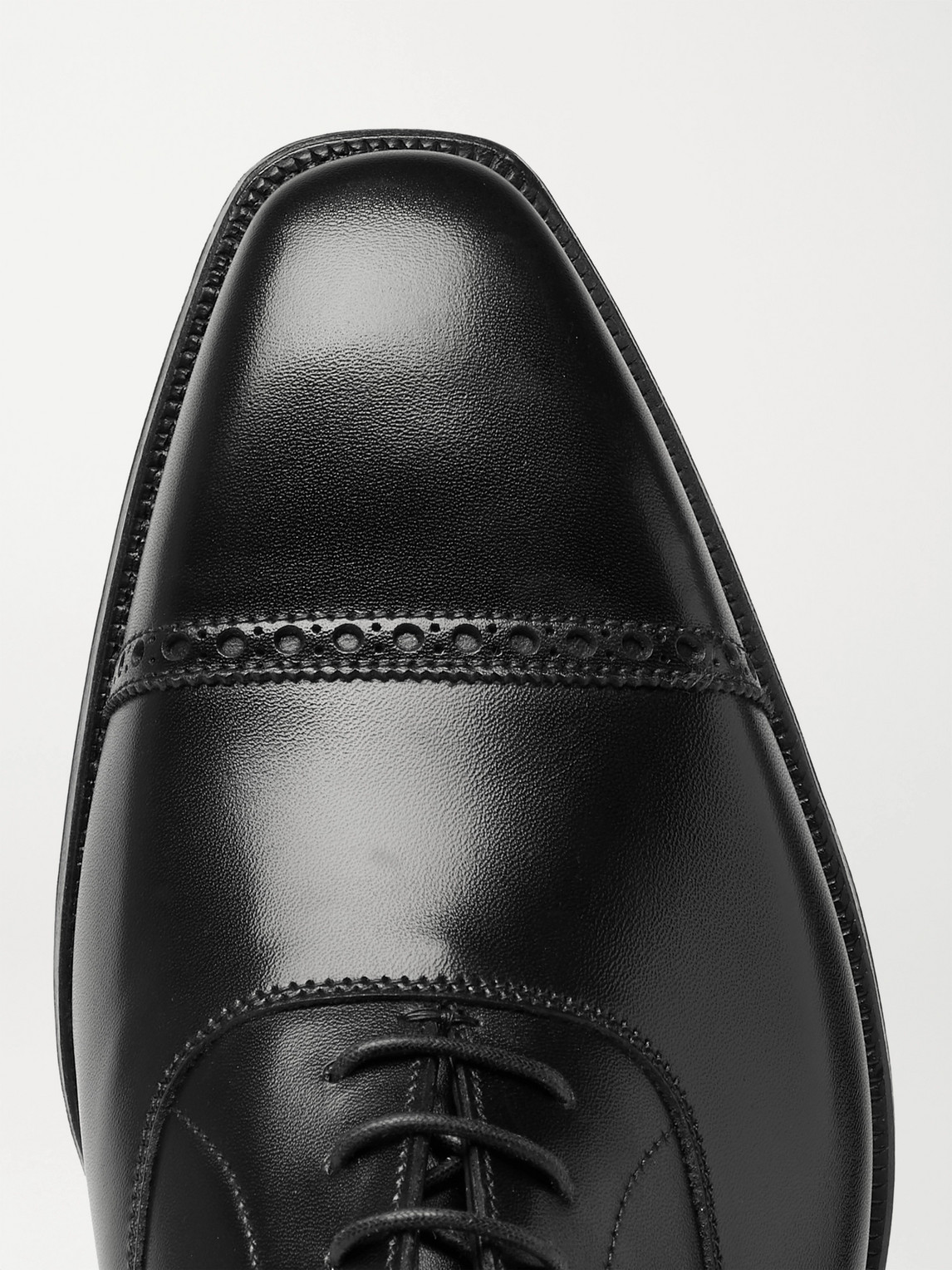 Shop George Cleverley Charles Cap-toe Leather Oxford Shoes In Black