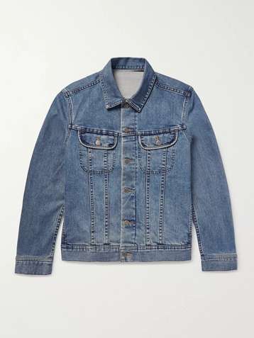 Men's Denim Jacket with Magnetic Buttons