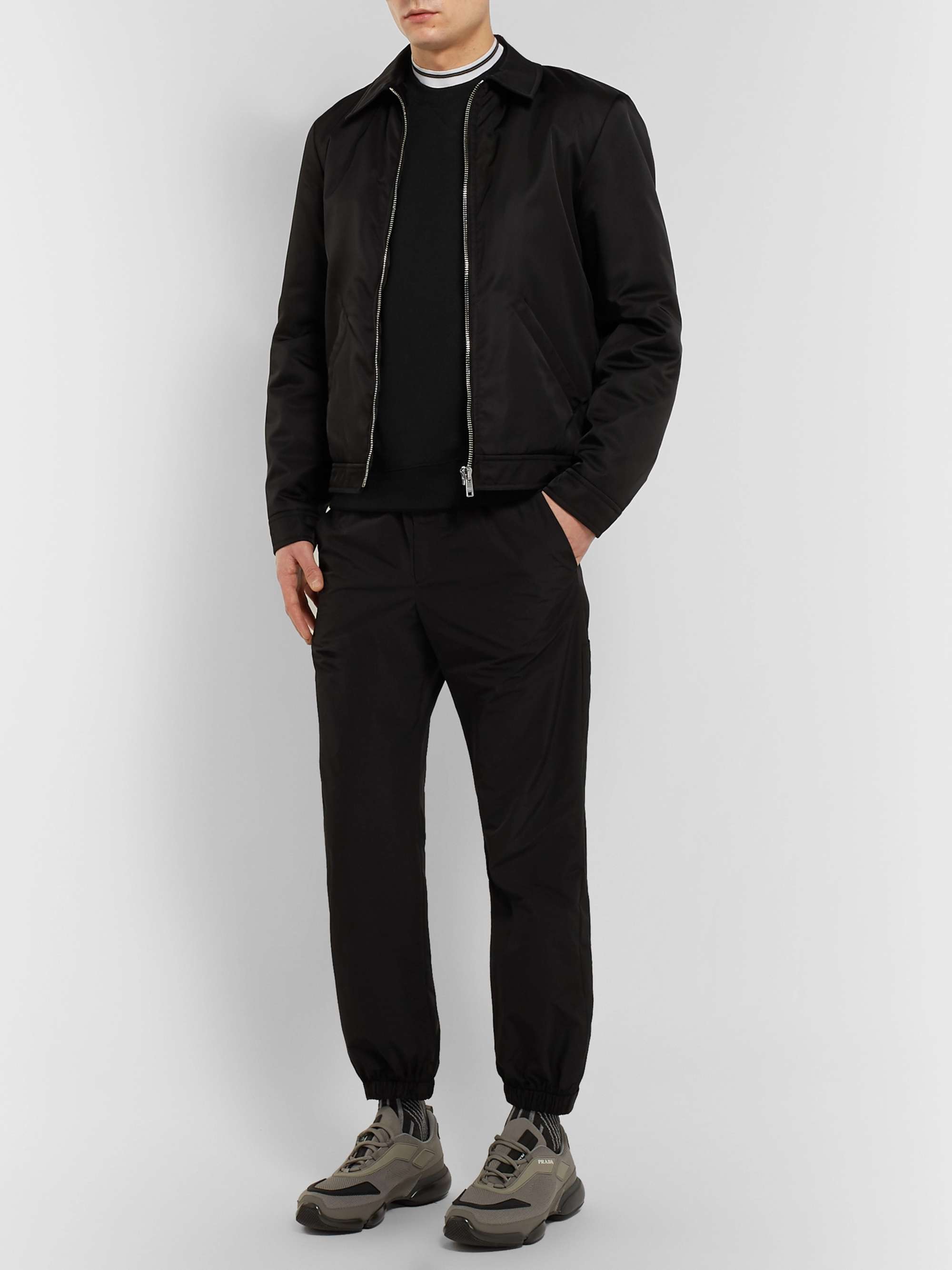 PRADA Logo-Appliquéd Loopback Cotton-Jersey Sweatshirt