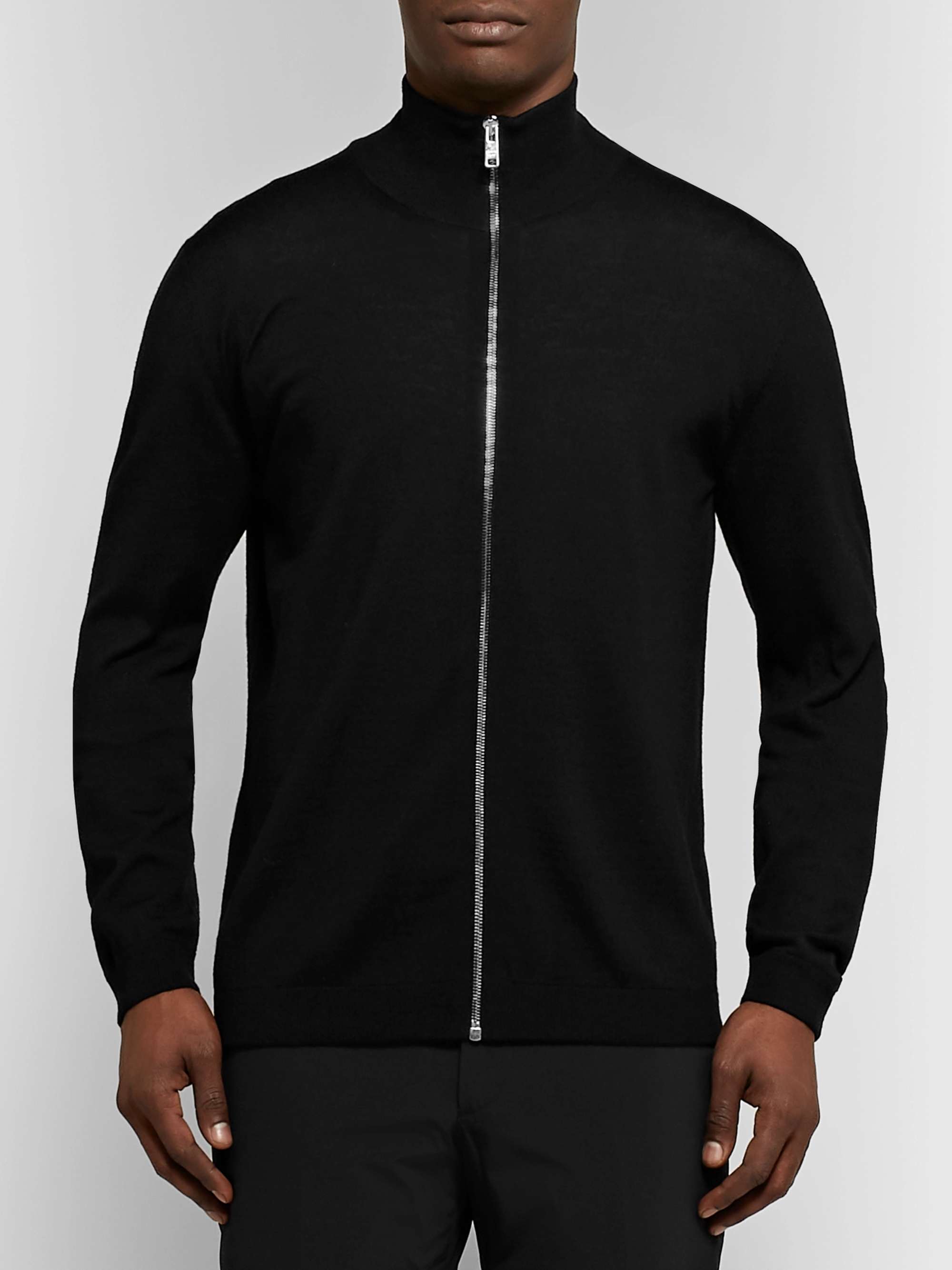 PRADA Slim-Fit Virgin Wool Zip-Up Cardigan