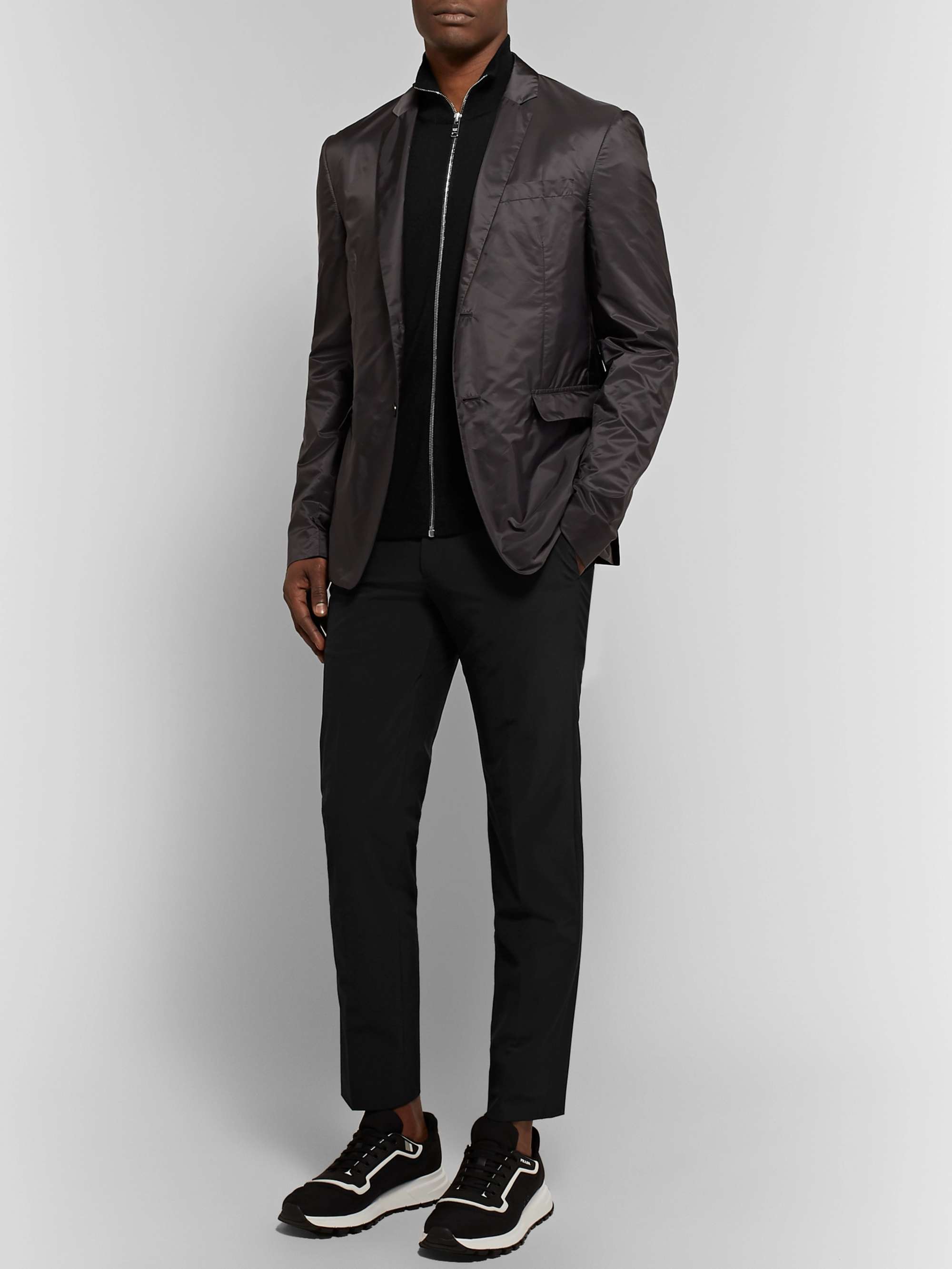 PRADA Slim-Fit Virgin Wool Zip-Up Cardigan