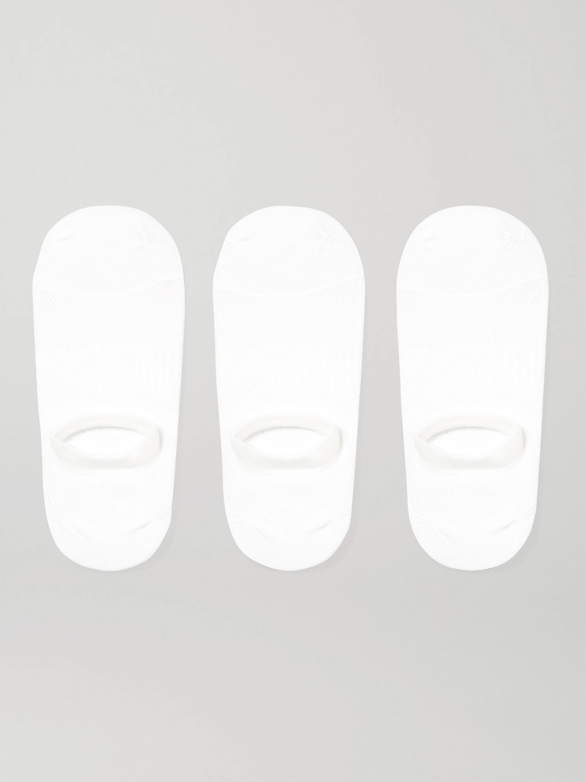 Mr P Three-pack No-show Stretch-knit Socks In White