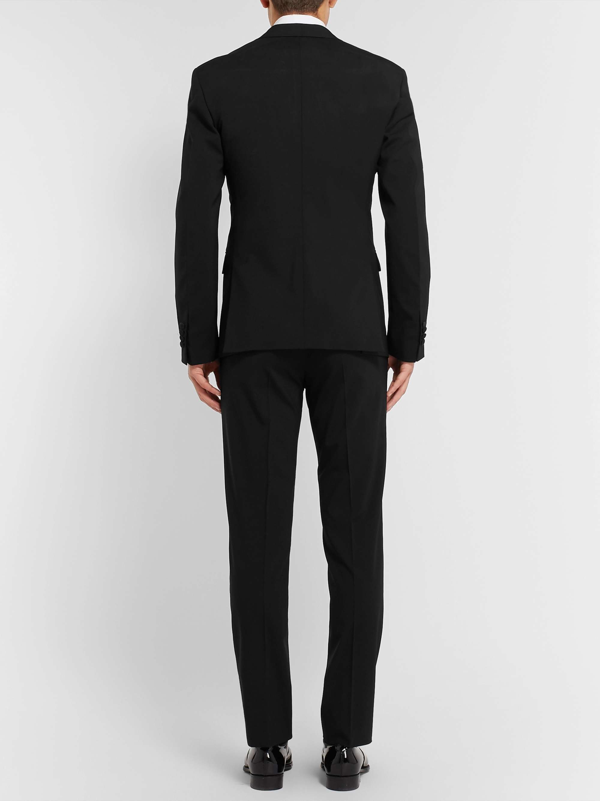 PRADA Black Slim-Fit Silk Satin-Trimmed Virgin Wool-Blend Tuxedo