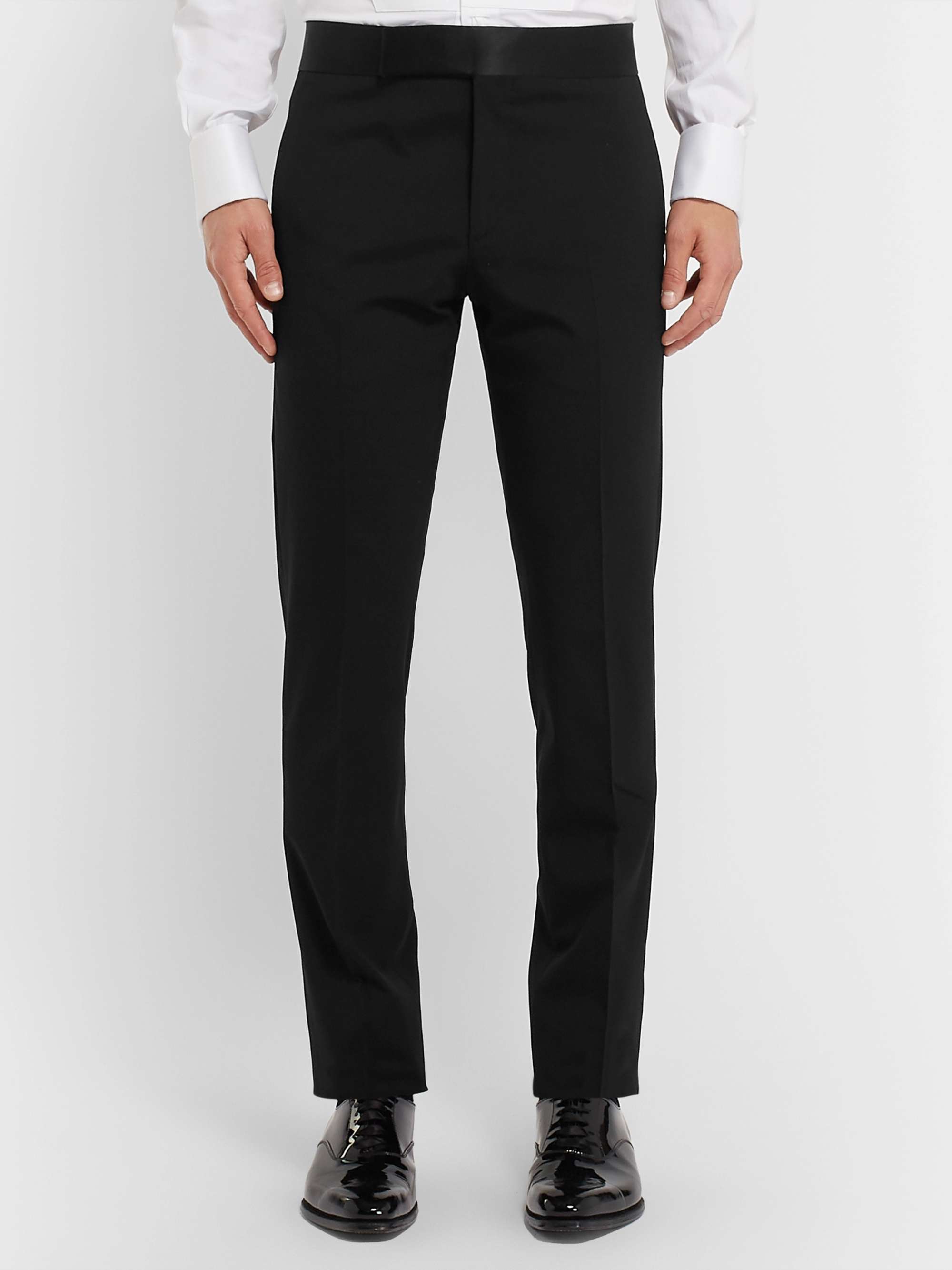 PRADA Black Slim-Fit Silk Satin-Trimmed Virgin Wool-Blend Tuxedo