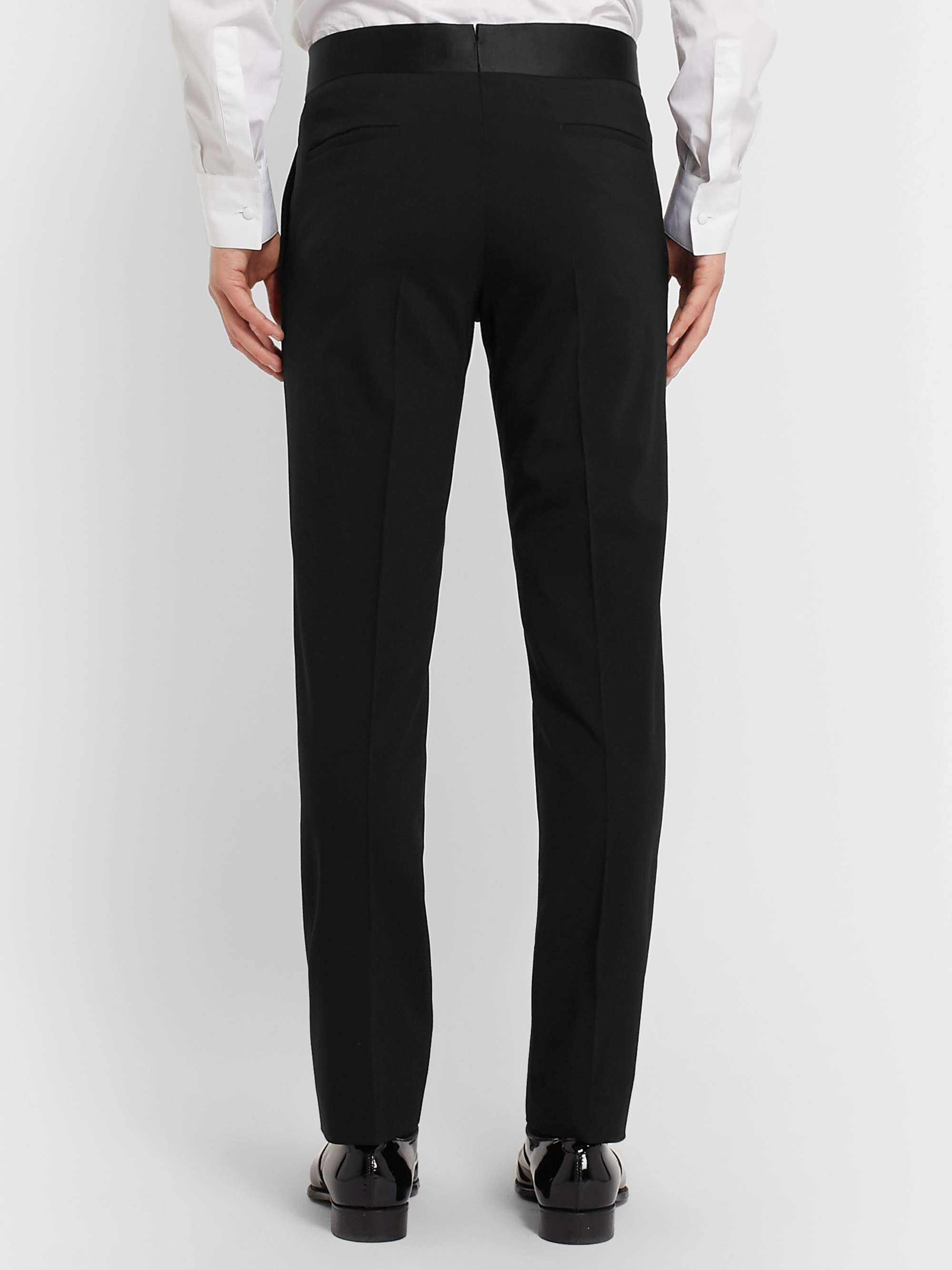 PRADA Black Slim-Fit Silk Satin-Trimmed Virgin Wool-Blend Tuxedo