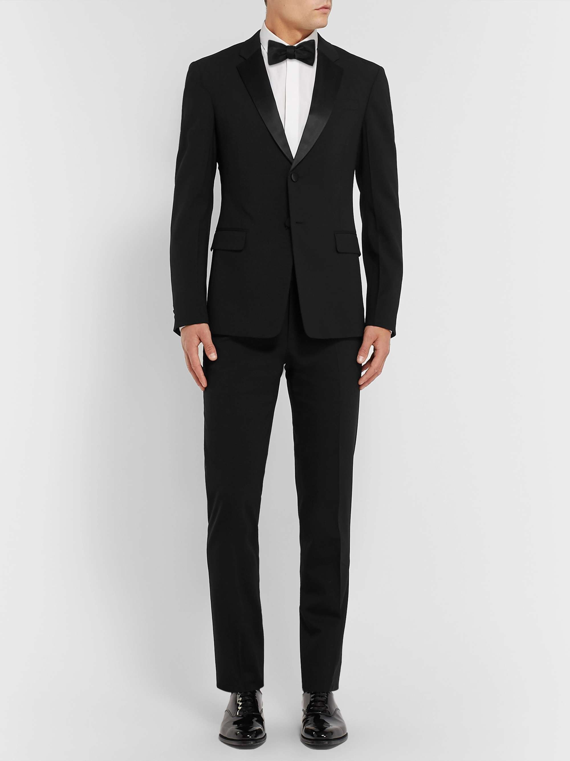 PRADA Black Slim-Fit Silk Satin-Trimmed Virgin Wool-Blend Tuxedo