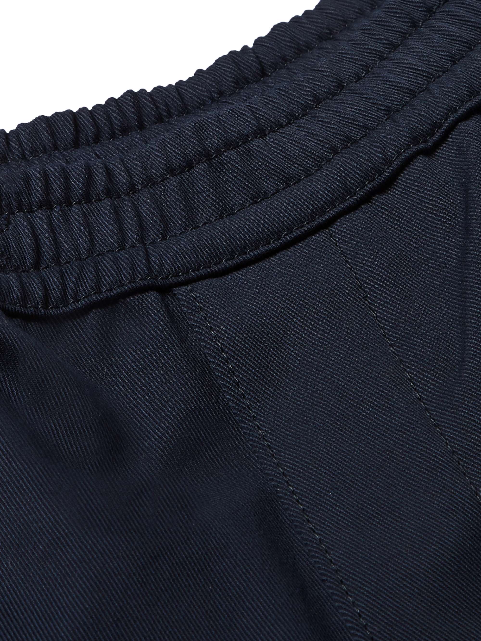 PRADA Navy Cropped Cotton-Twill Trousers