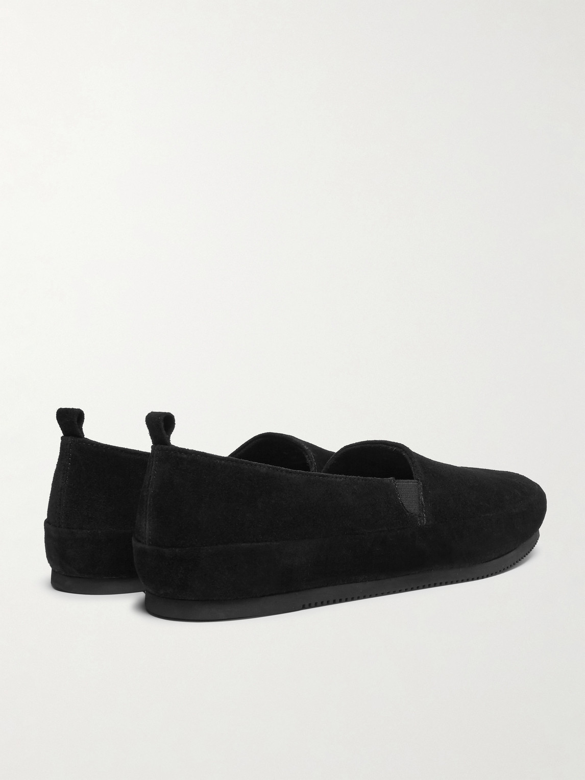 Shop Mulo Suede Loafers In Black