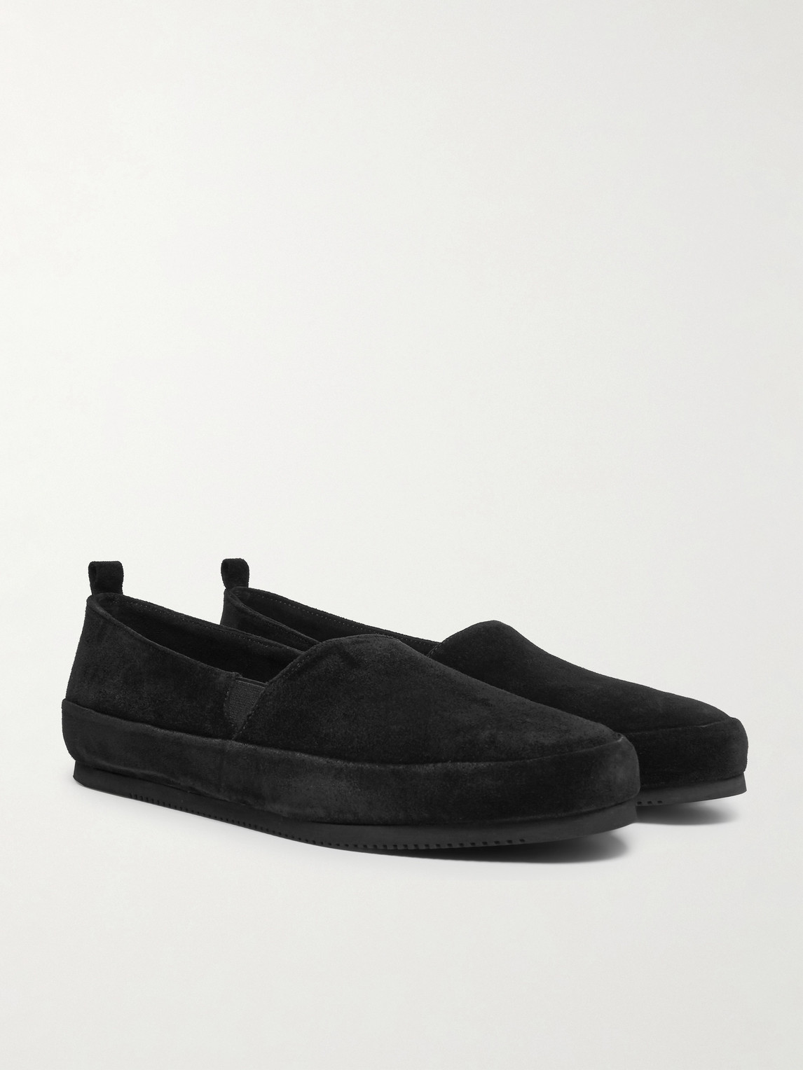 Shop Mulo Suede Loafers In Black