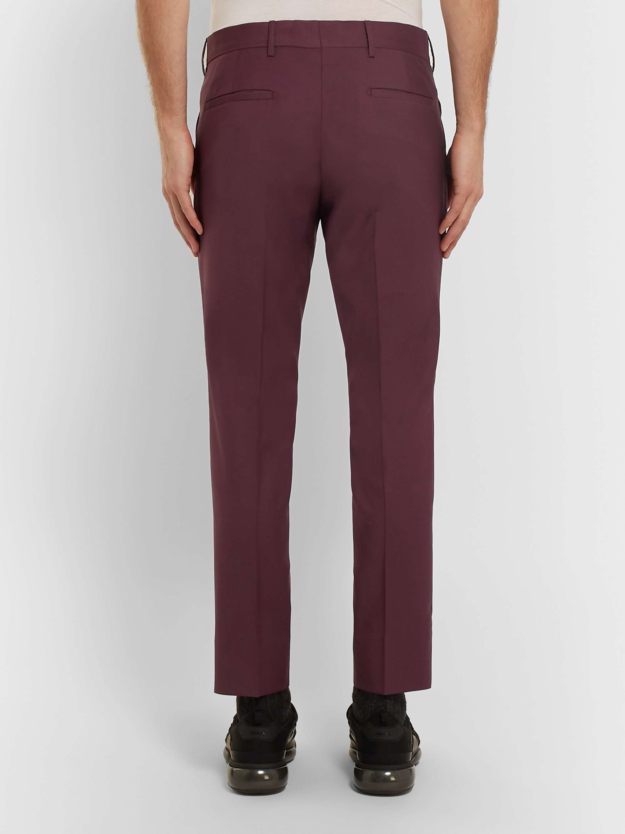 PRADA Slim-Fit Cropped Virgin Wool and Mohair-Blend Trousers