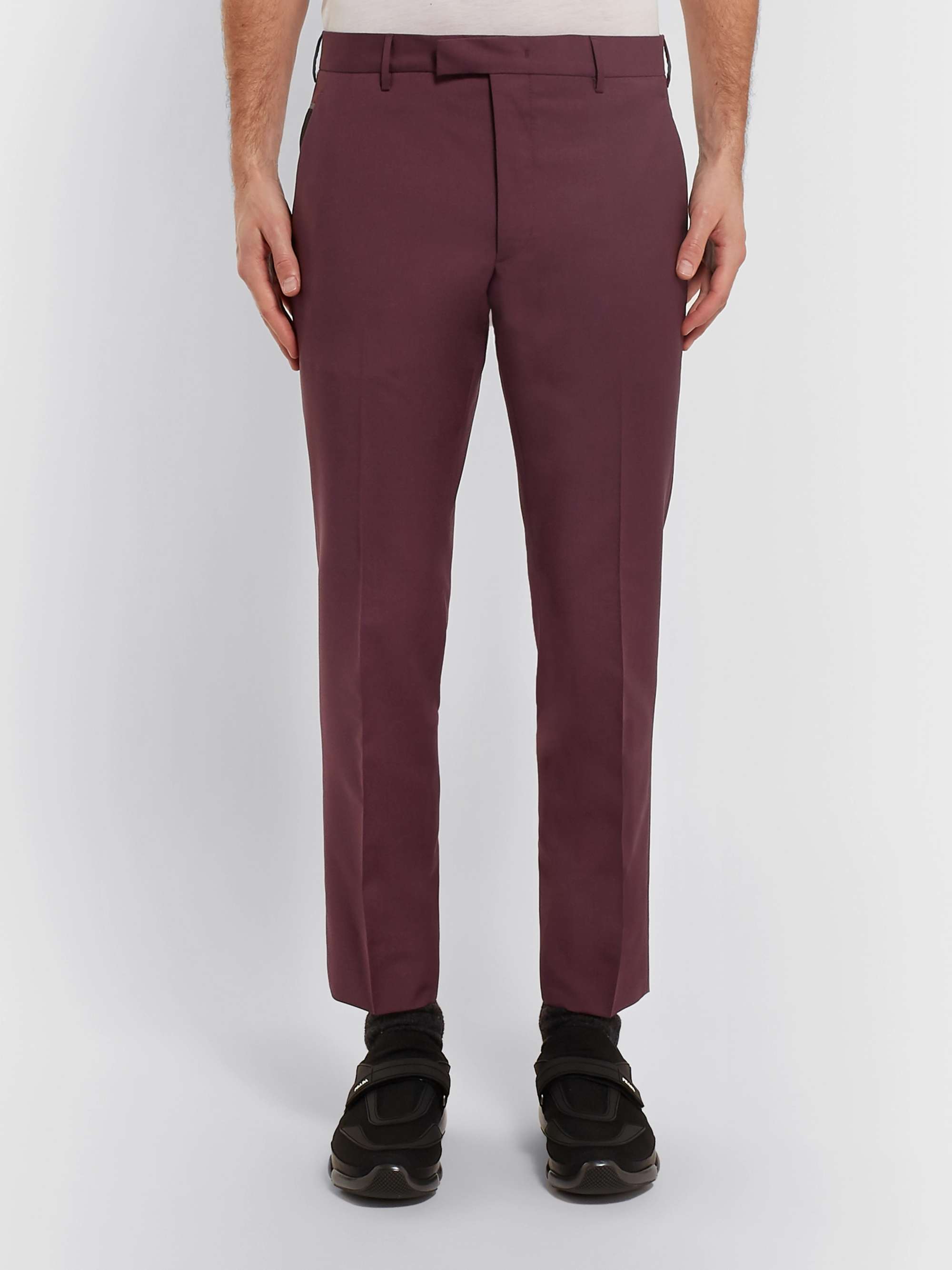 PRADA Slim-Fit Cropped Virgin Wool and Mohair-Blend Trousers