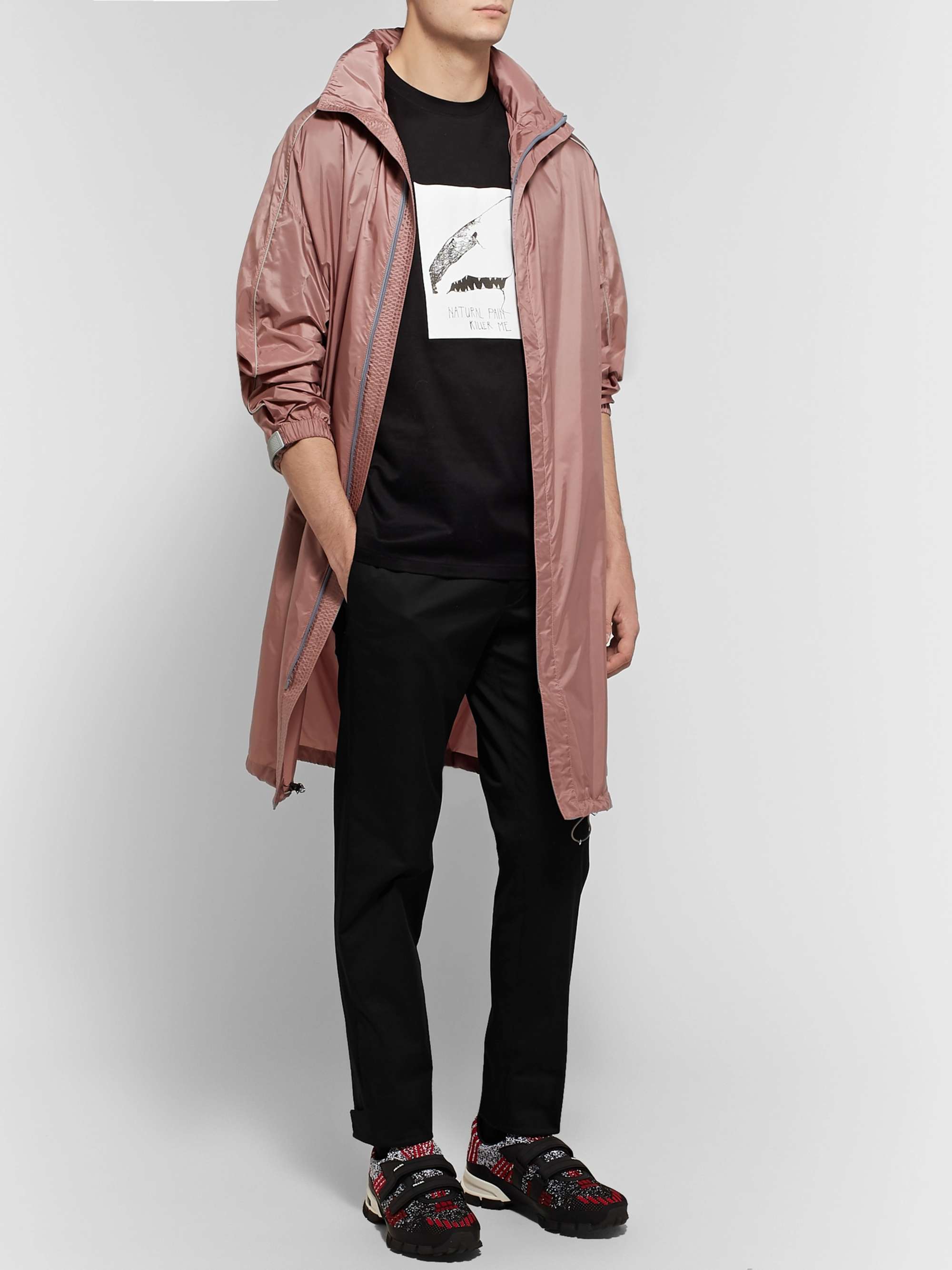 PRADA Black Slim-Fit Tapered Stretch-Cotton Gabardine Trousers
