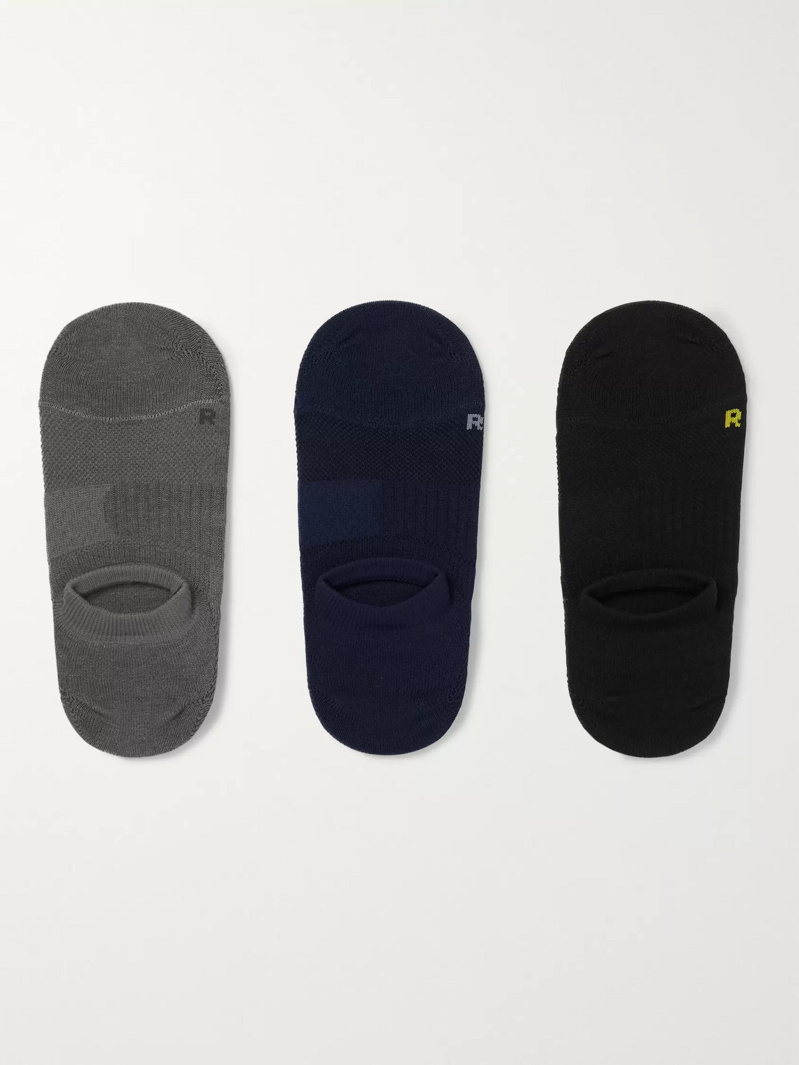 Mr P Three-pack No-show Stretch-knit Socks In Multi