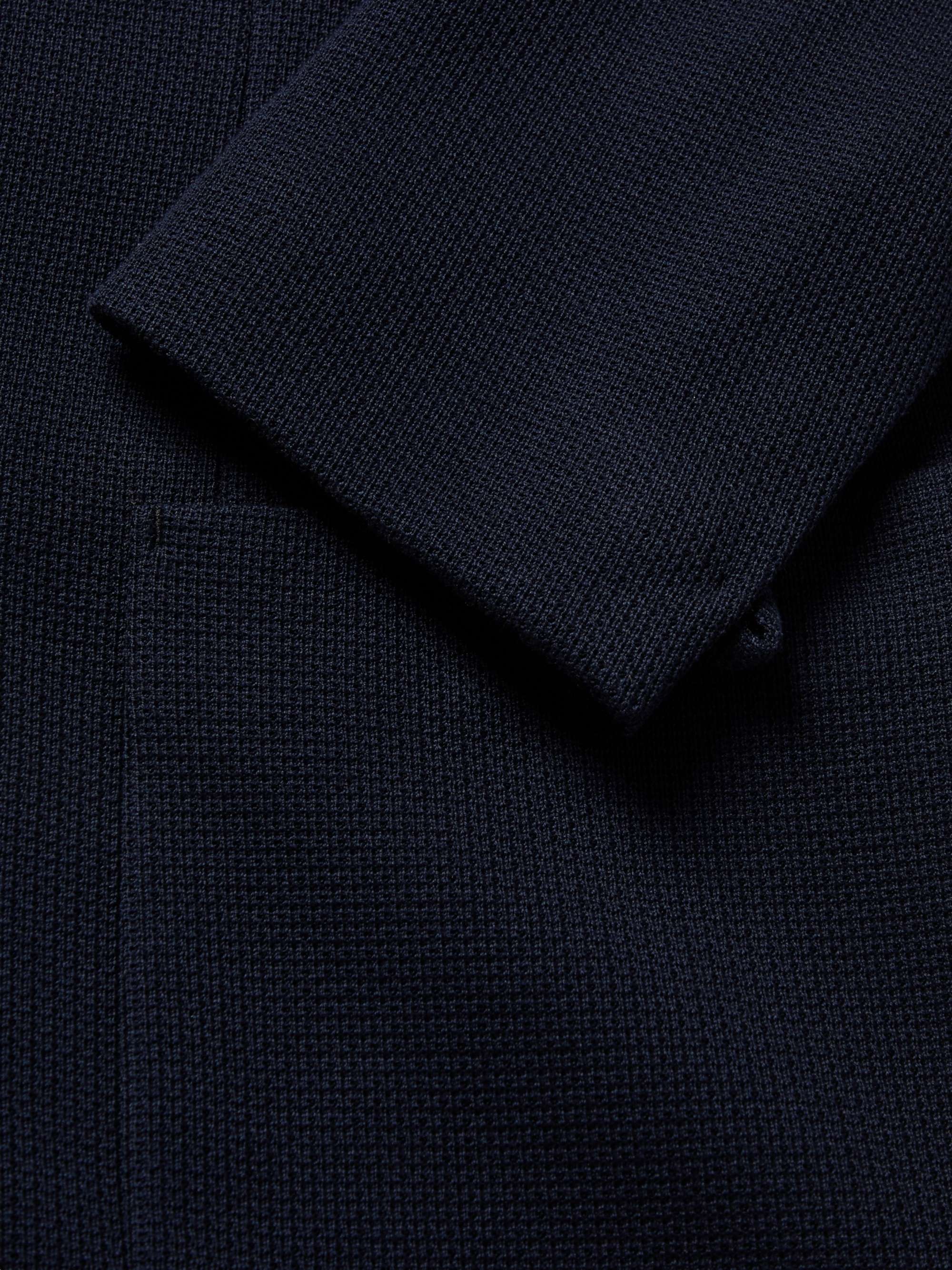 PRADA Storm-Blue Slim-Fit Cotton-Piqué Blazer