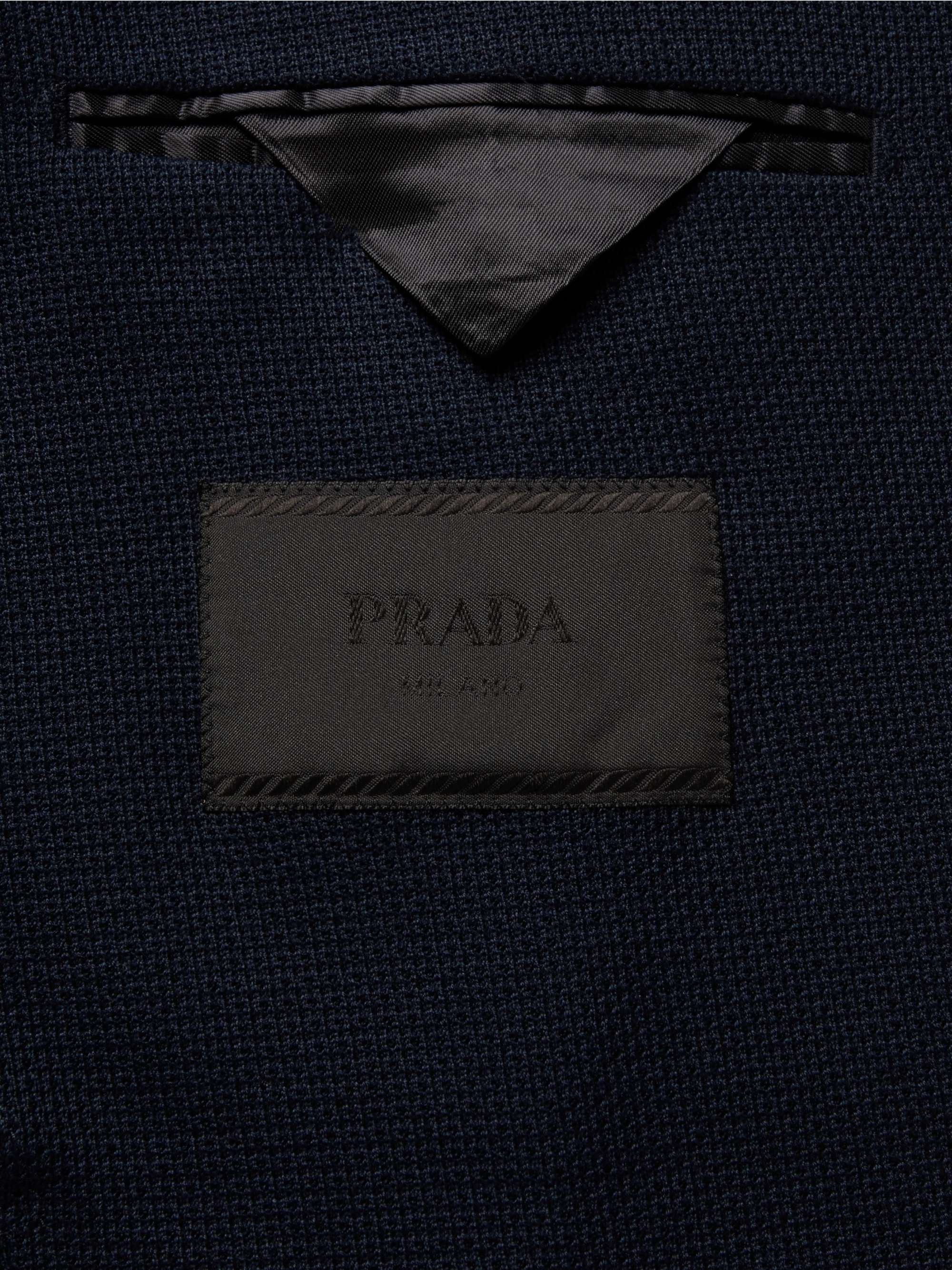 PRADA Storm-Blue Slim-Fit Cotton-Piqué Blazer