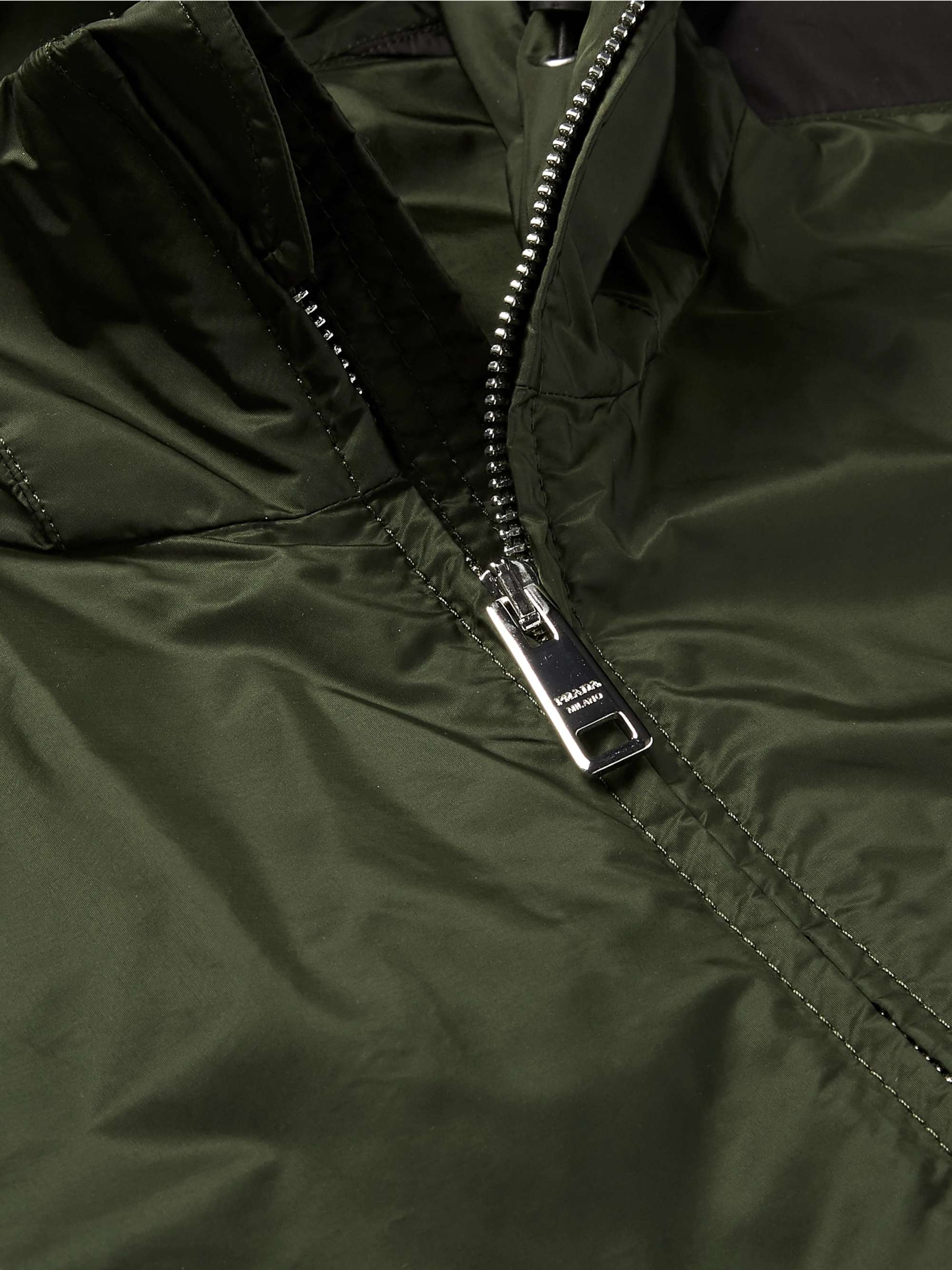 PRADA Striped Shell Hooded Jacket