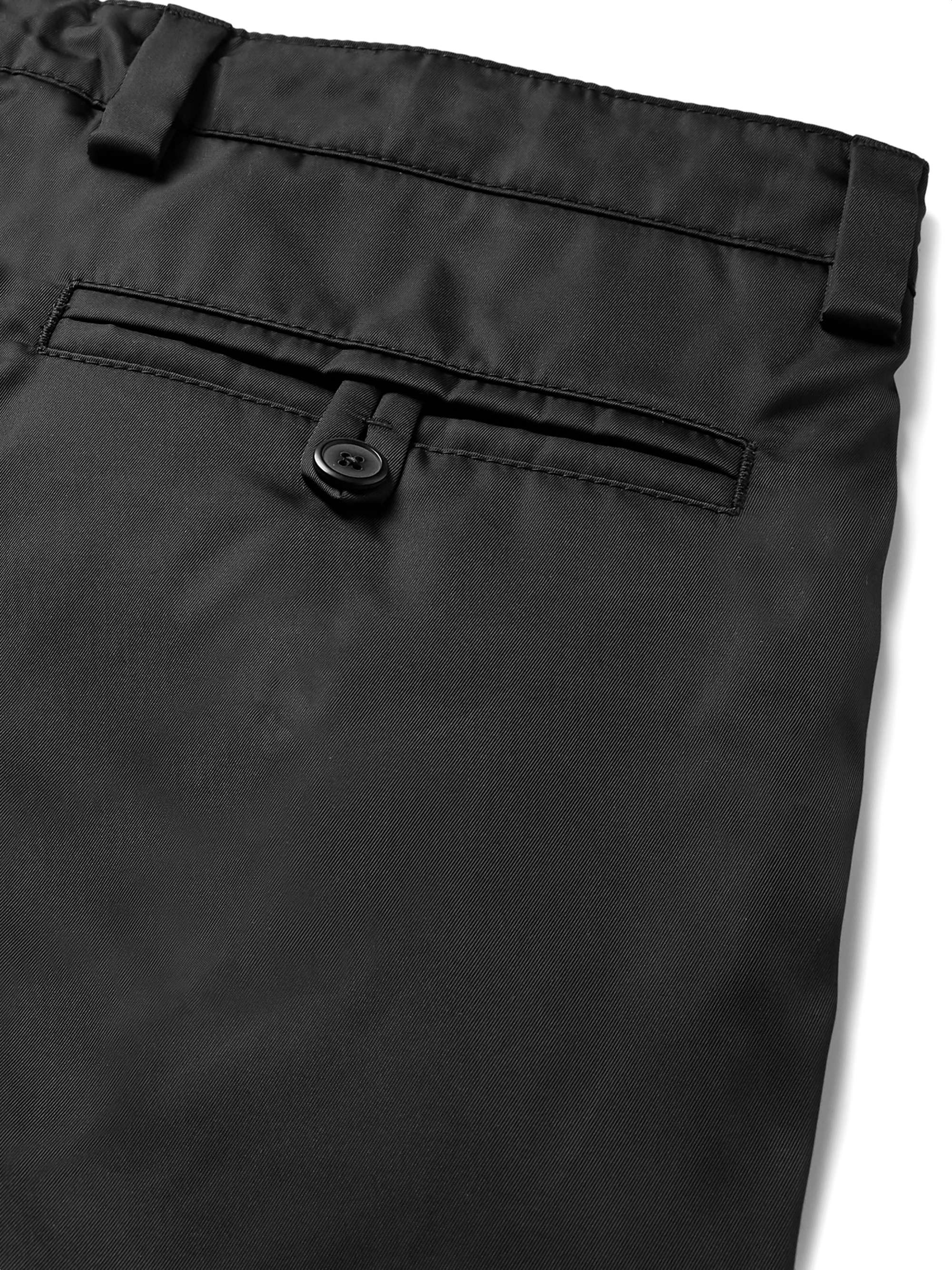 PRADA Black Slim-Fit Tapered Logo-Appliquéd Nylon Trousers