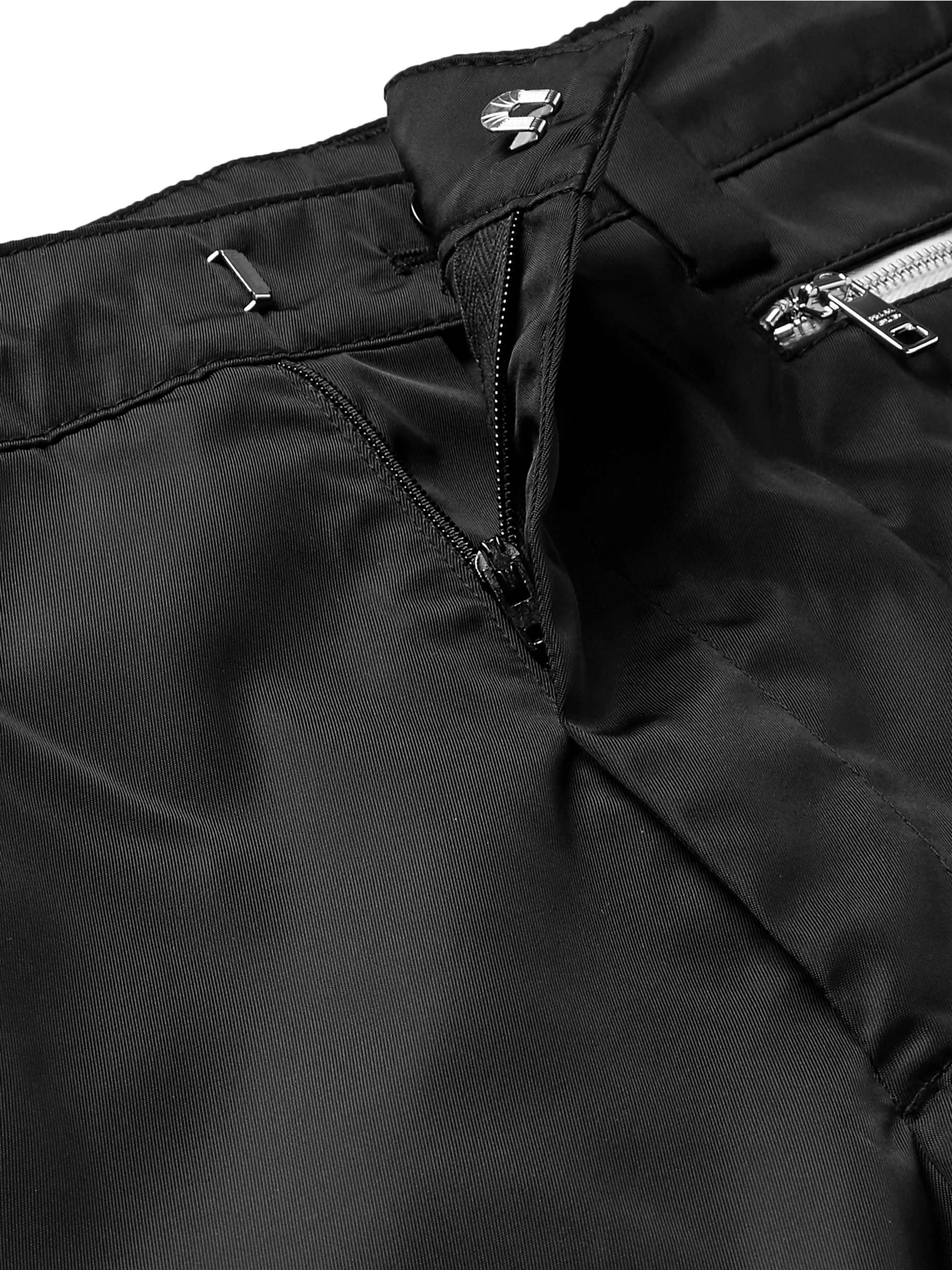 PRADA Black Slim-Fit Tapered Logo-Appliquéd Nylon Trousers
