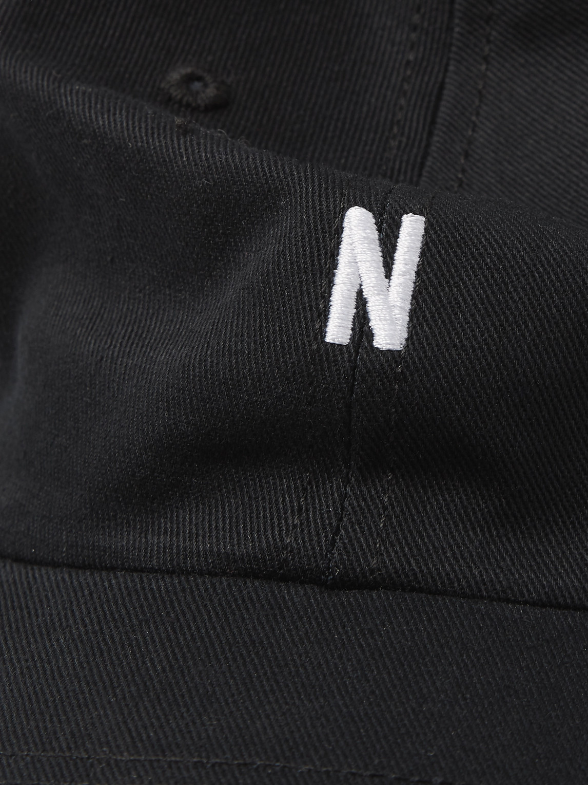 Shop Norse Projects Logo-embroidered Cotton-twill Baseball Cap In Black
