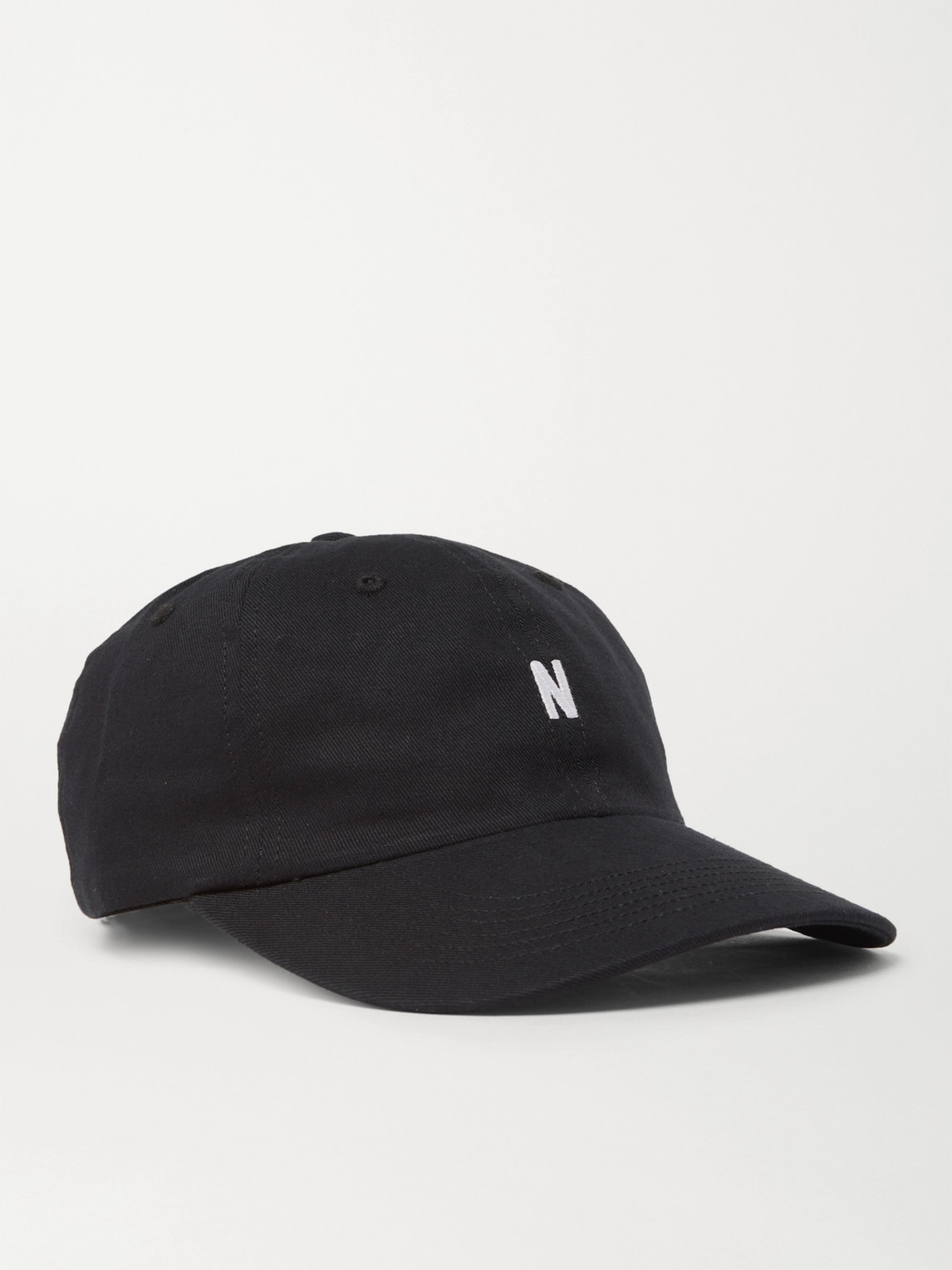 Norse Projects Logo-embroidered Cotton-twill Baseball Cap In Black