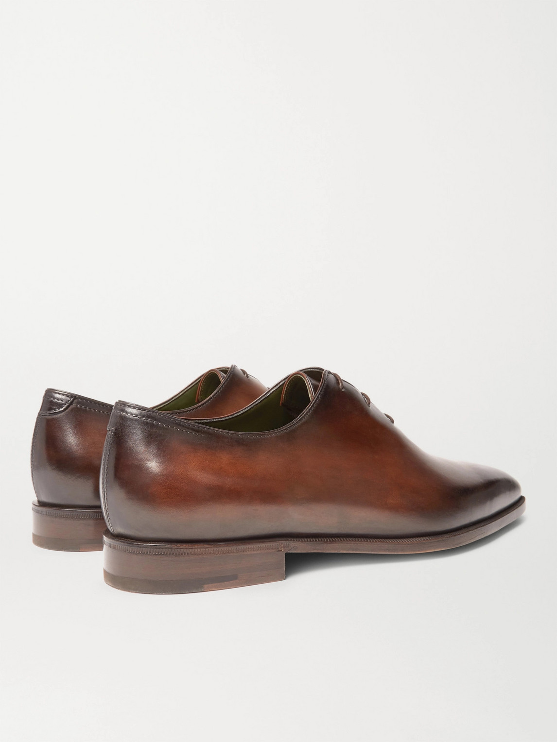 Shop Berluti Blake Whole-cut Venezia Leather Oxford Shoes In Brown