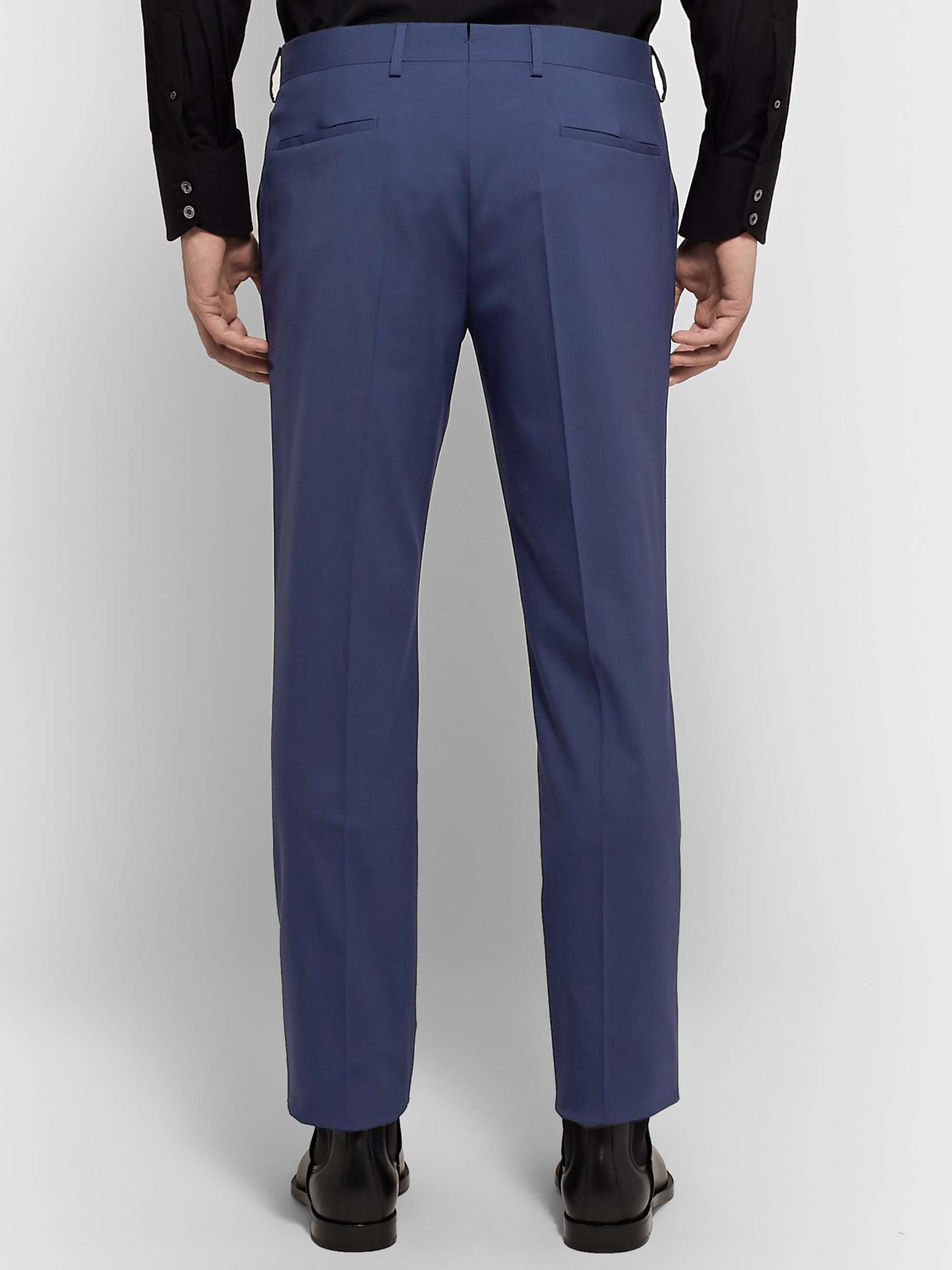PRADA Dark-Purple Tela Slim-Fit Stretch Virgin Wool Suit