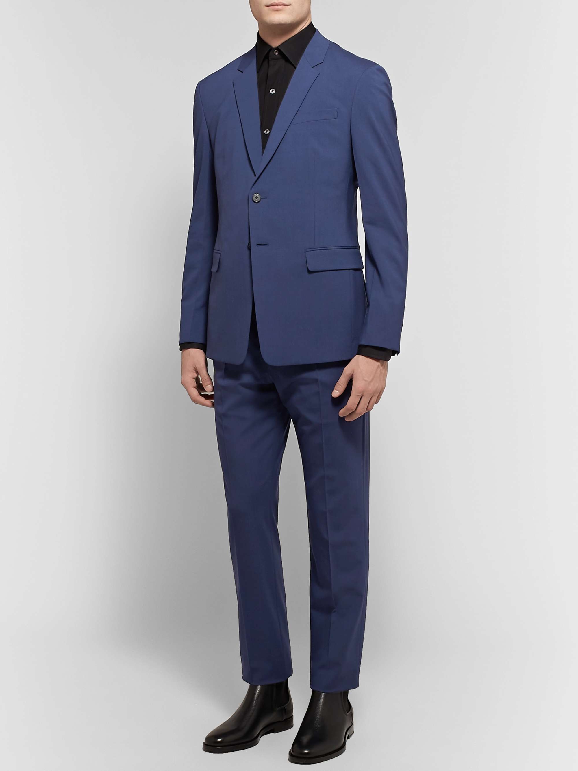 PRADA Dark-Purple Tela Slim-Fit Stretch Virgin Wool Suit
