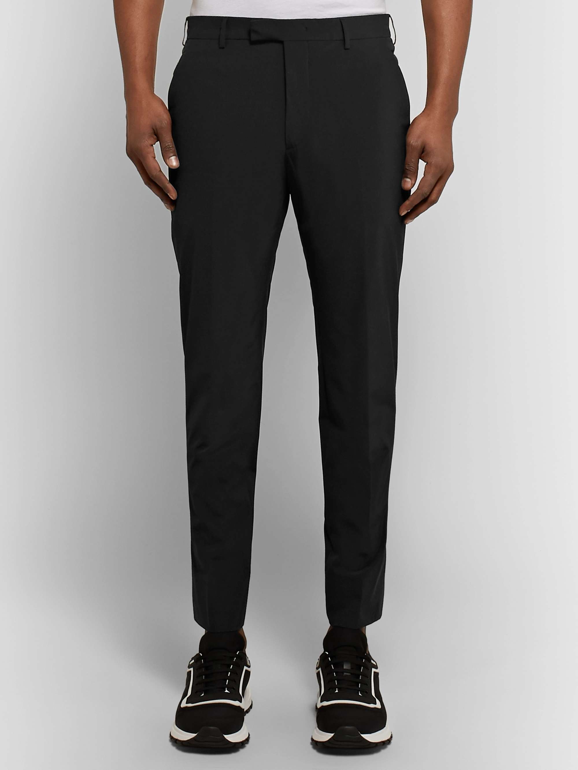 PRADA Black Slim-Fit Stretch-Shell Trousers