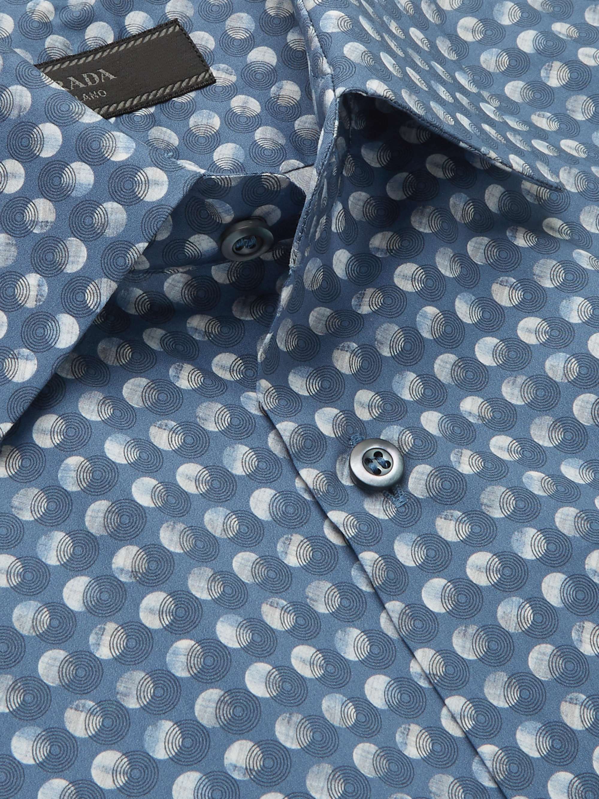 PRADA Slim-Fit Printed Cotton-Poplin Shirt