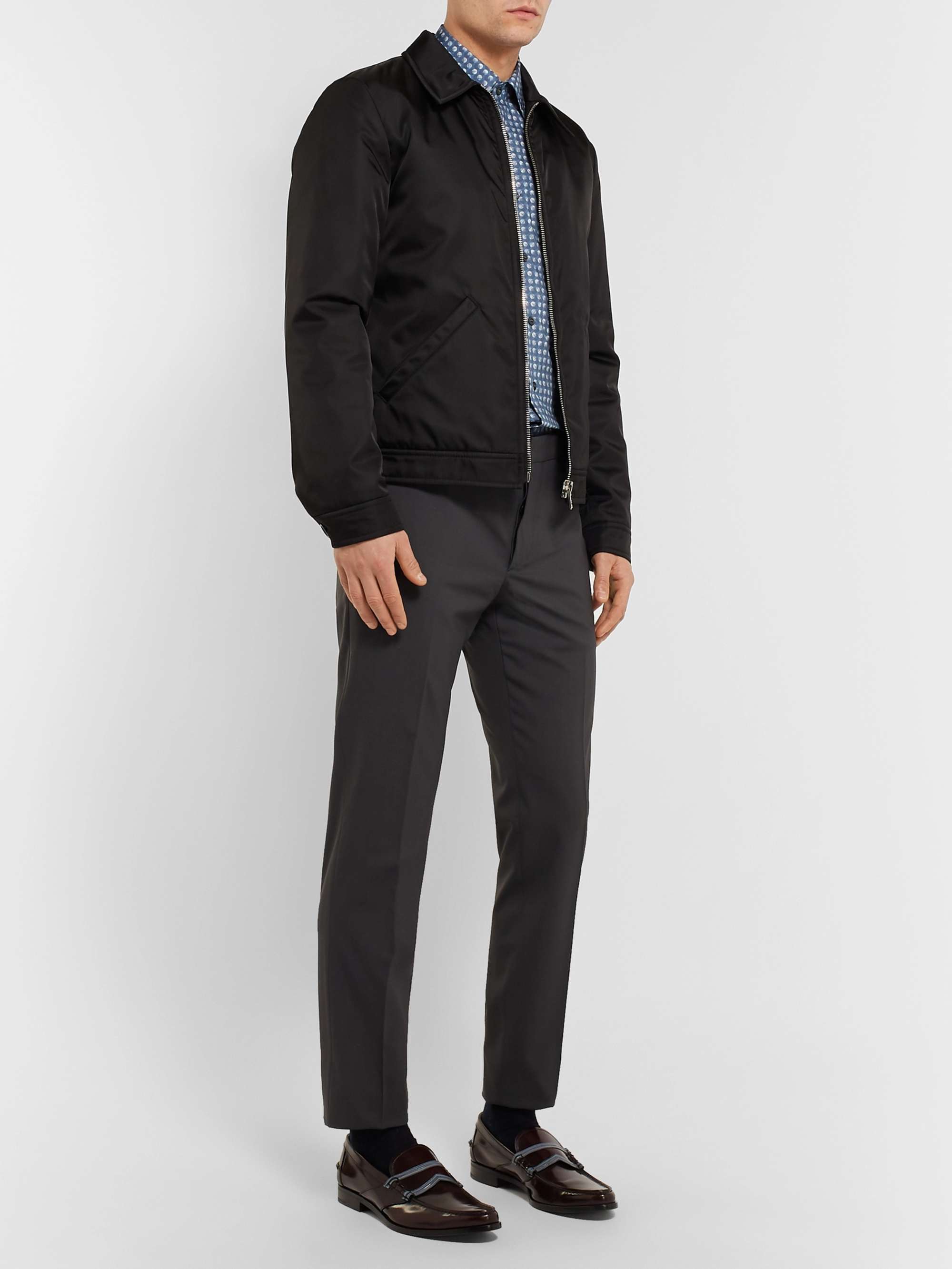 PRADA Slim-Fit Printed Cotton-Poplin Shirt