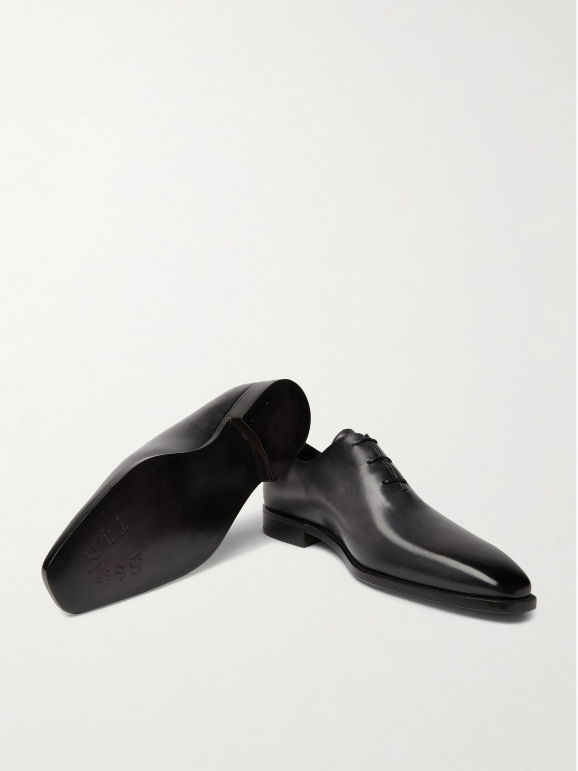 Shop Berluti Leather Oxford Shoes In Black