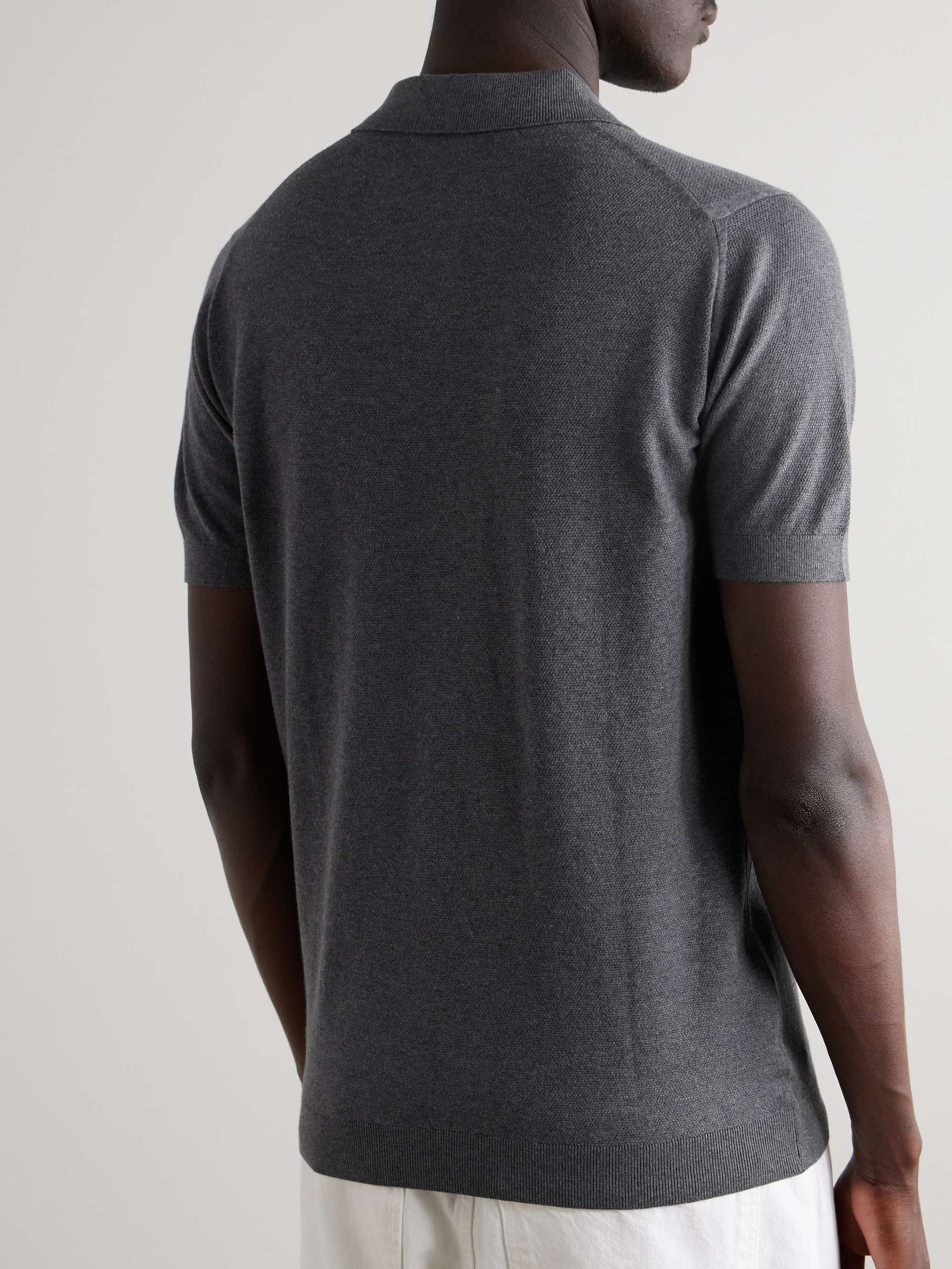JOHN SMEDLEY Roth Slim-Fit Sea Island Cotton-Piqué Polo Shirt