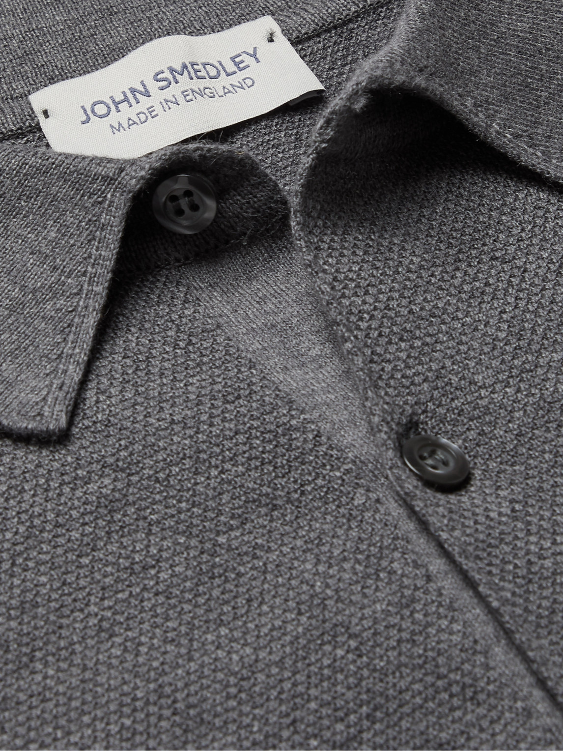Shop John Smedley Roth Sea Island Cotton Polo Shirt In Gray