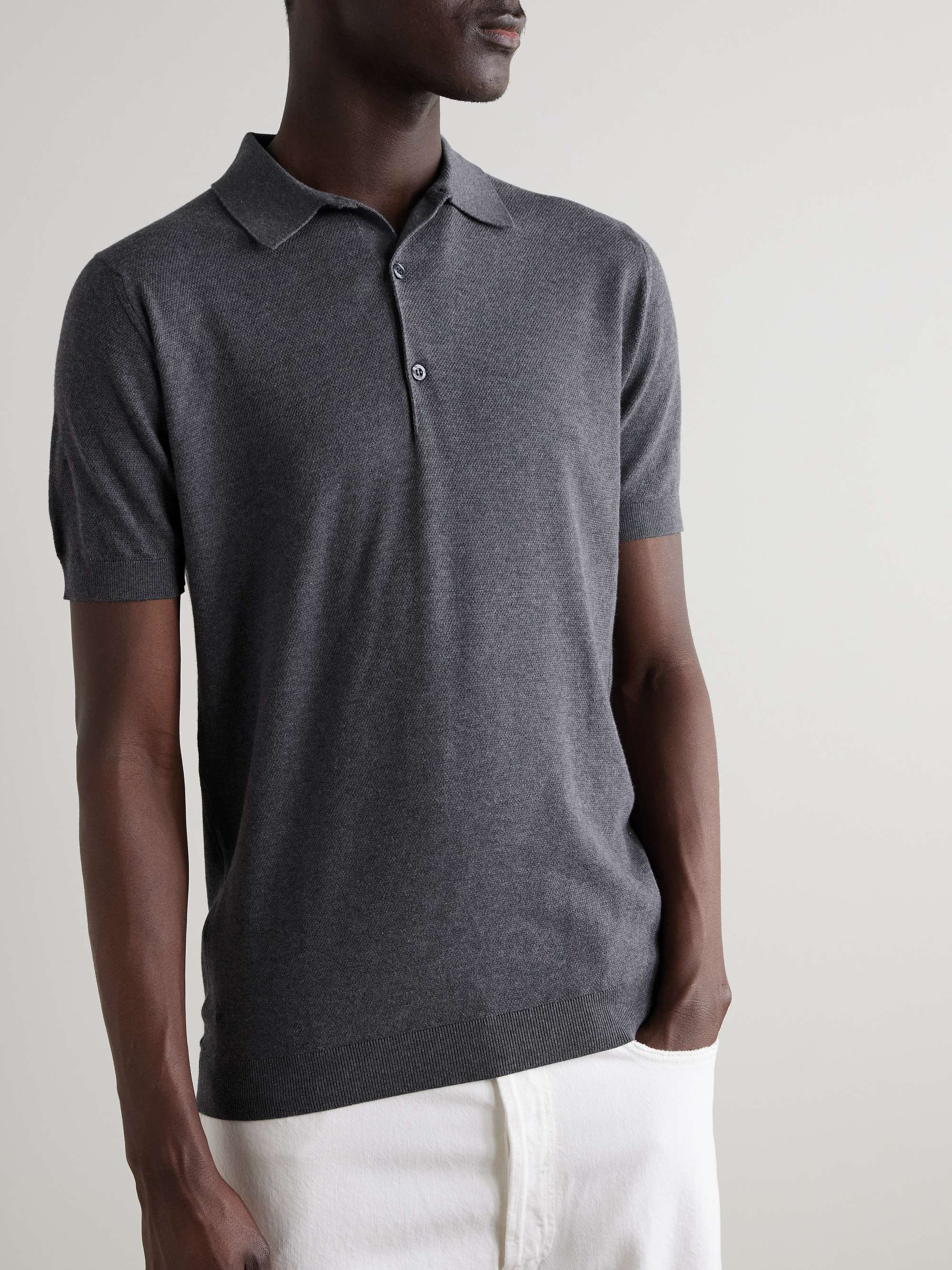 JOHN SMEDLEY Roth Slim-Fit Sea Island Cotton-Piqué Polo Shirt