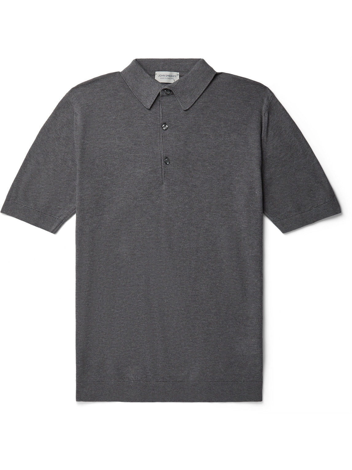 John Smedley Roth Sea Island Cotton Polo Shirt In Gray