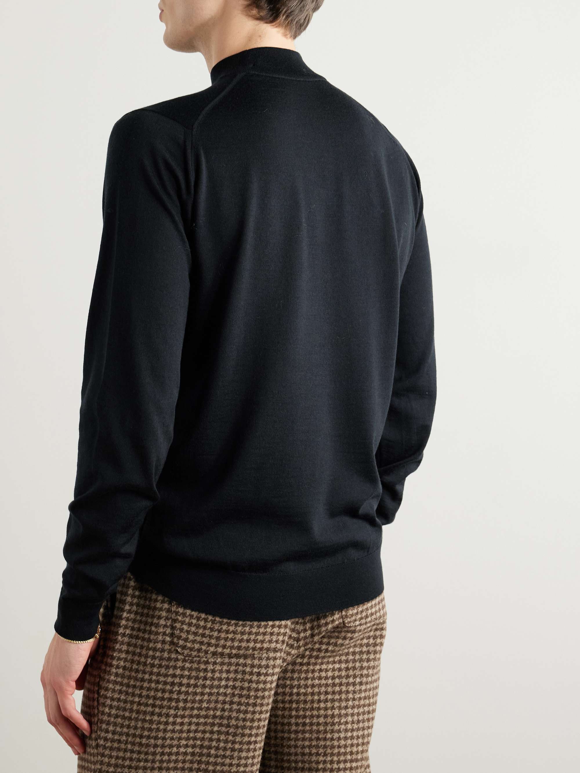 JOHN SMEDLEY Harcourt Mock-Neck Merino Wool Sweater