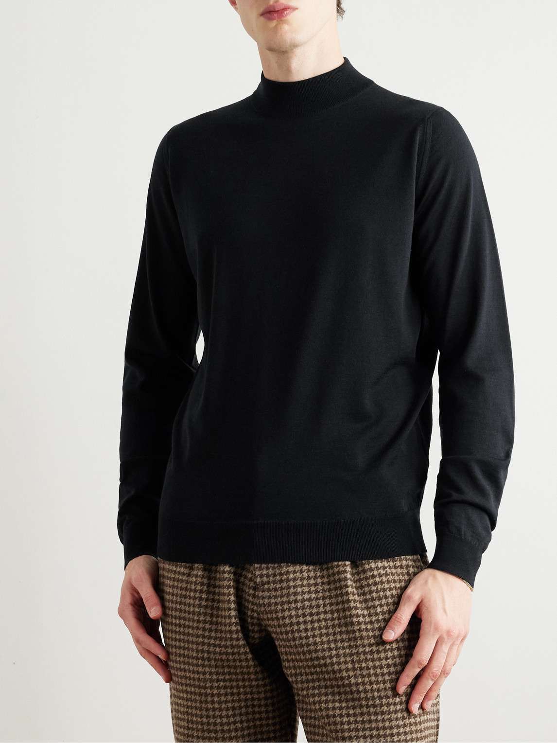 Slim-Fit Merino Wool Mock-Neck Sweater