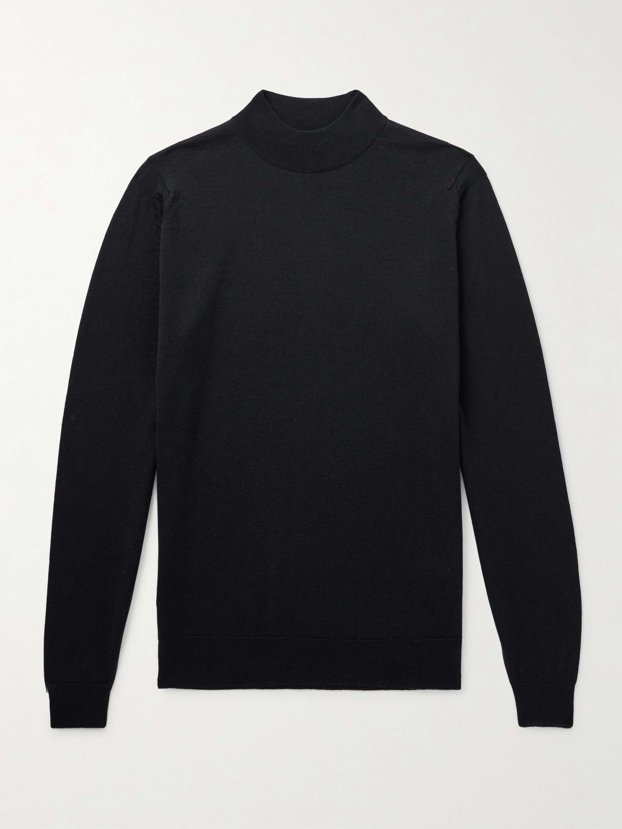 JOHN SMEDLEY Harcourt Mock-Neck Merino Wool Sweater