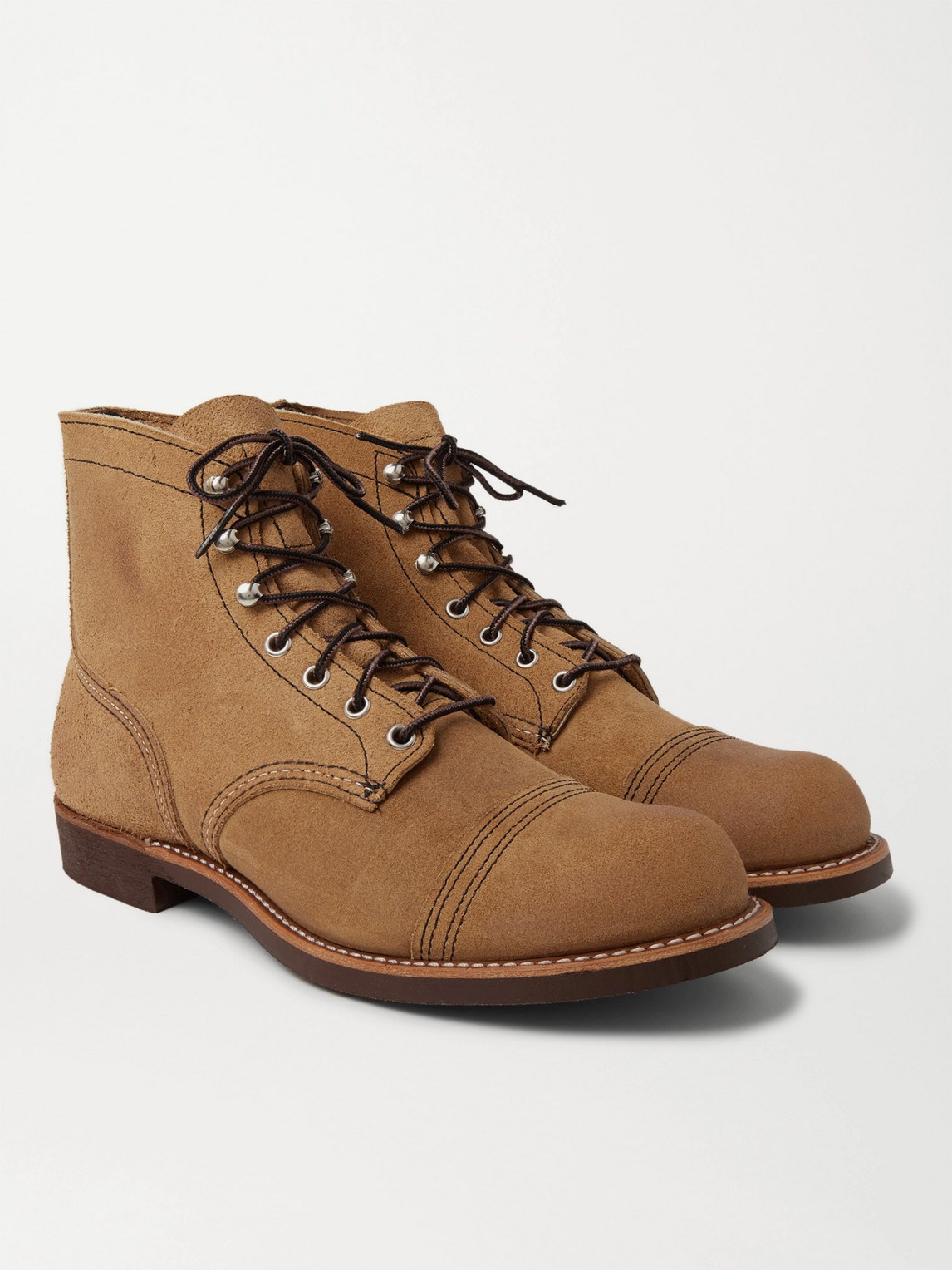 Shop Red Wing Shoes Iron Ranger Roughout Suede Boots In Brown
