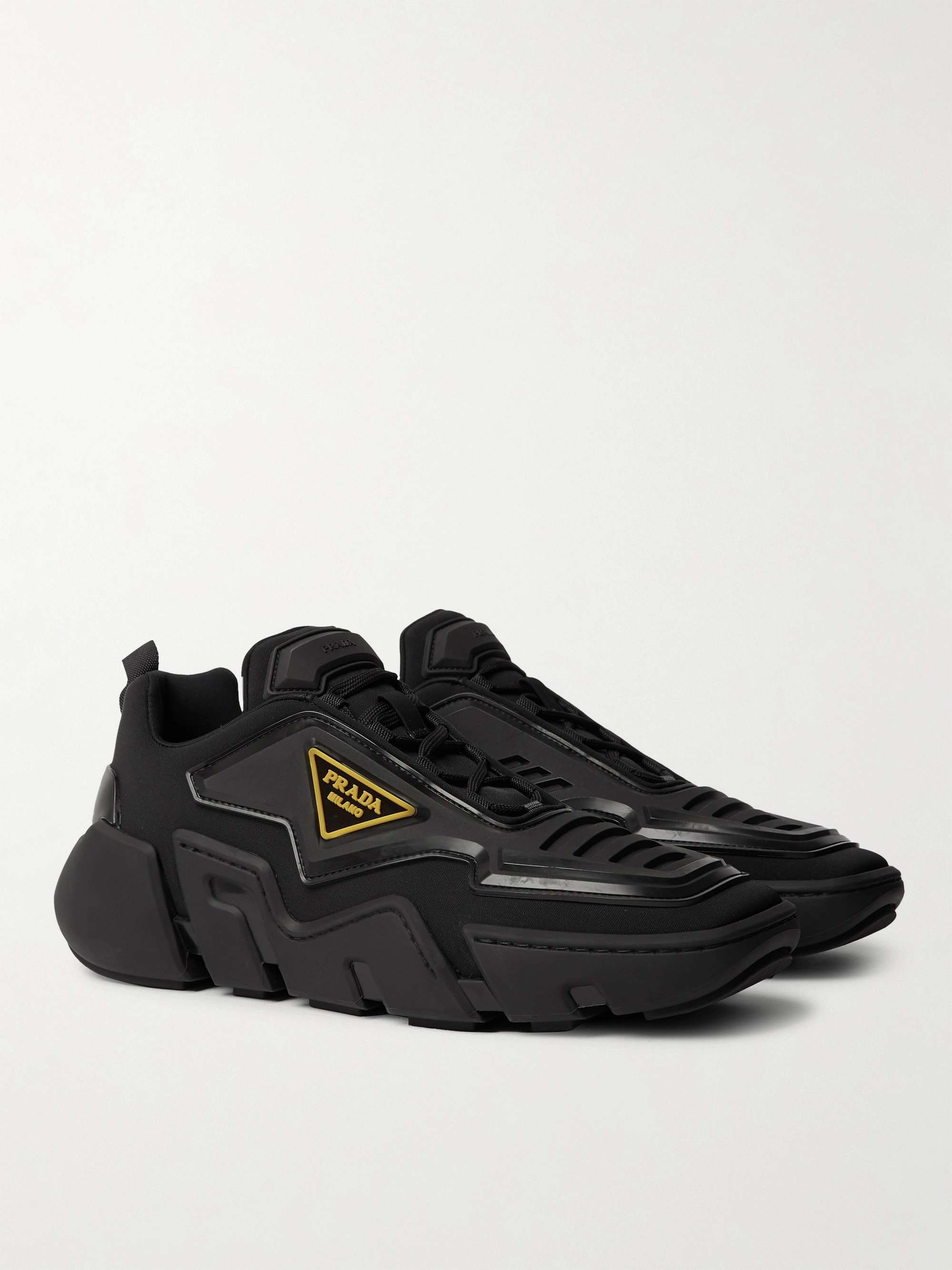 PRADA Segment Neoprene and Rubber Sneakers