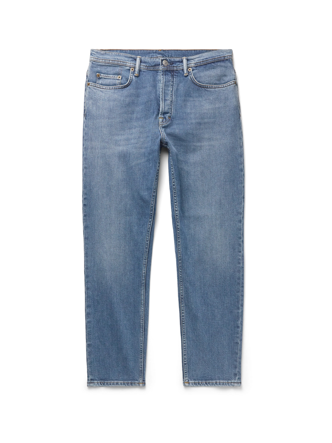 Shop Acne Studios River Slim-fit Tapered Stretch-denim Jeans In Blue