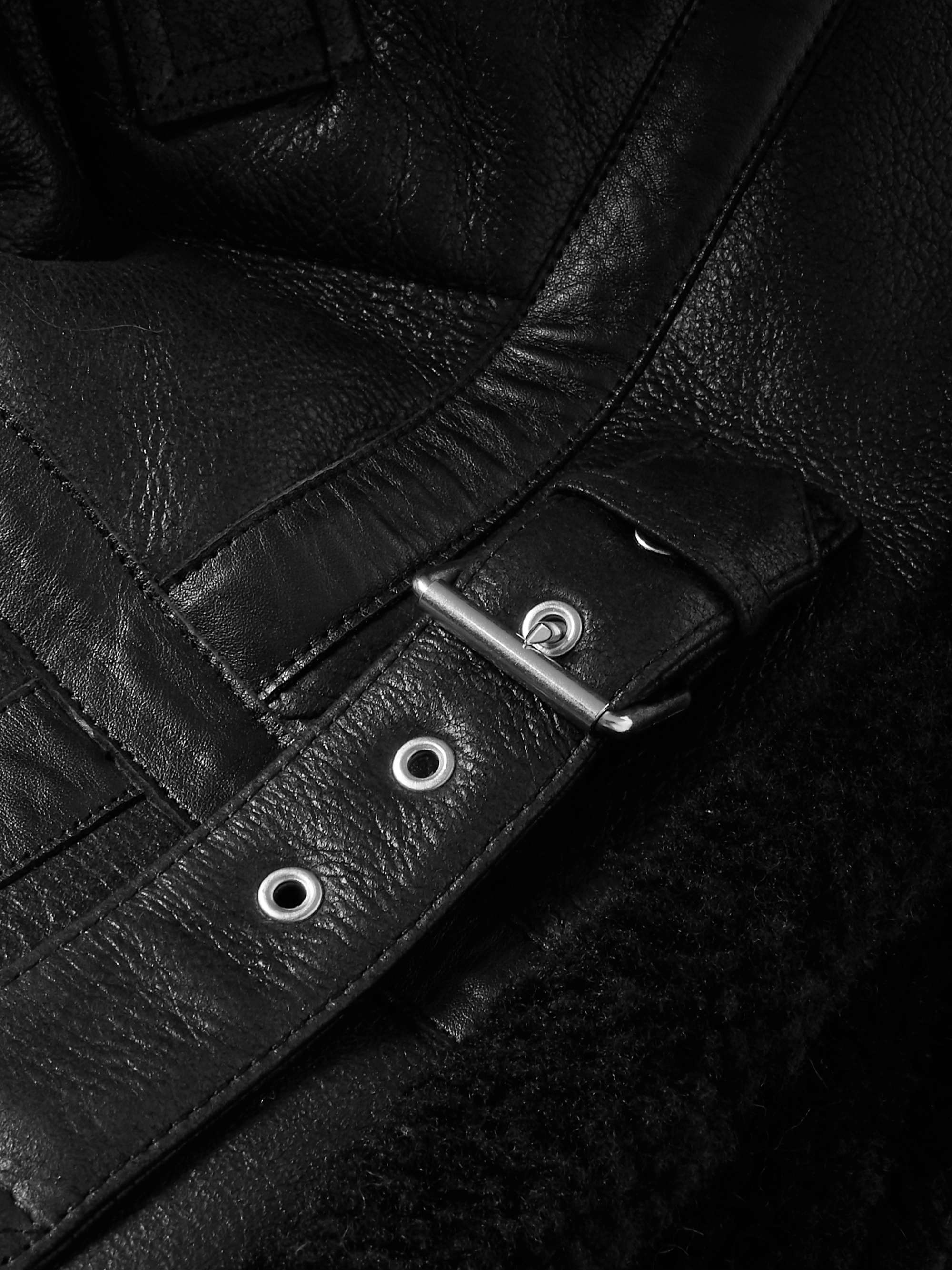 ACNE STUDIOS Shearling-Lined Full-Grain Leather Jacket