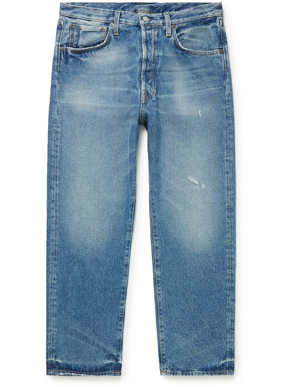 Shop Acne Studios 2003 Straight-leg Distressed Jeans In Blue